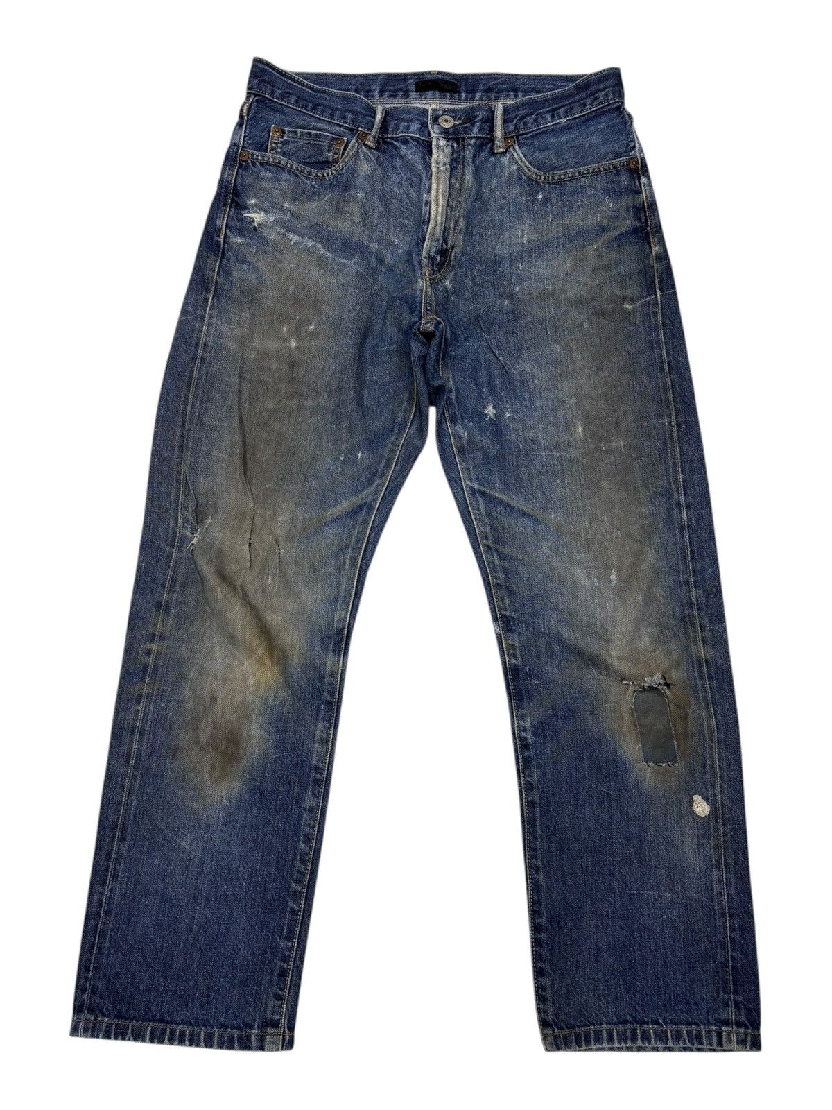 Undercover × Uniqlo Vintage Uniqlo Selvedge Dirty Distressed Denim Jeans Size US 30 / EU 46 - 2 Thumbnail