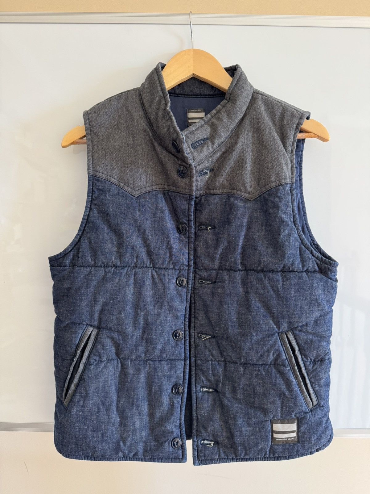 Momotaro Jeans Momotaro Chambray Padding Vest - SV011-4 Size US XS / EU 42 / 0 - 7 Thumbnail