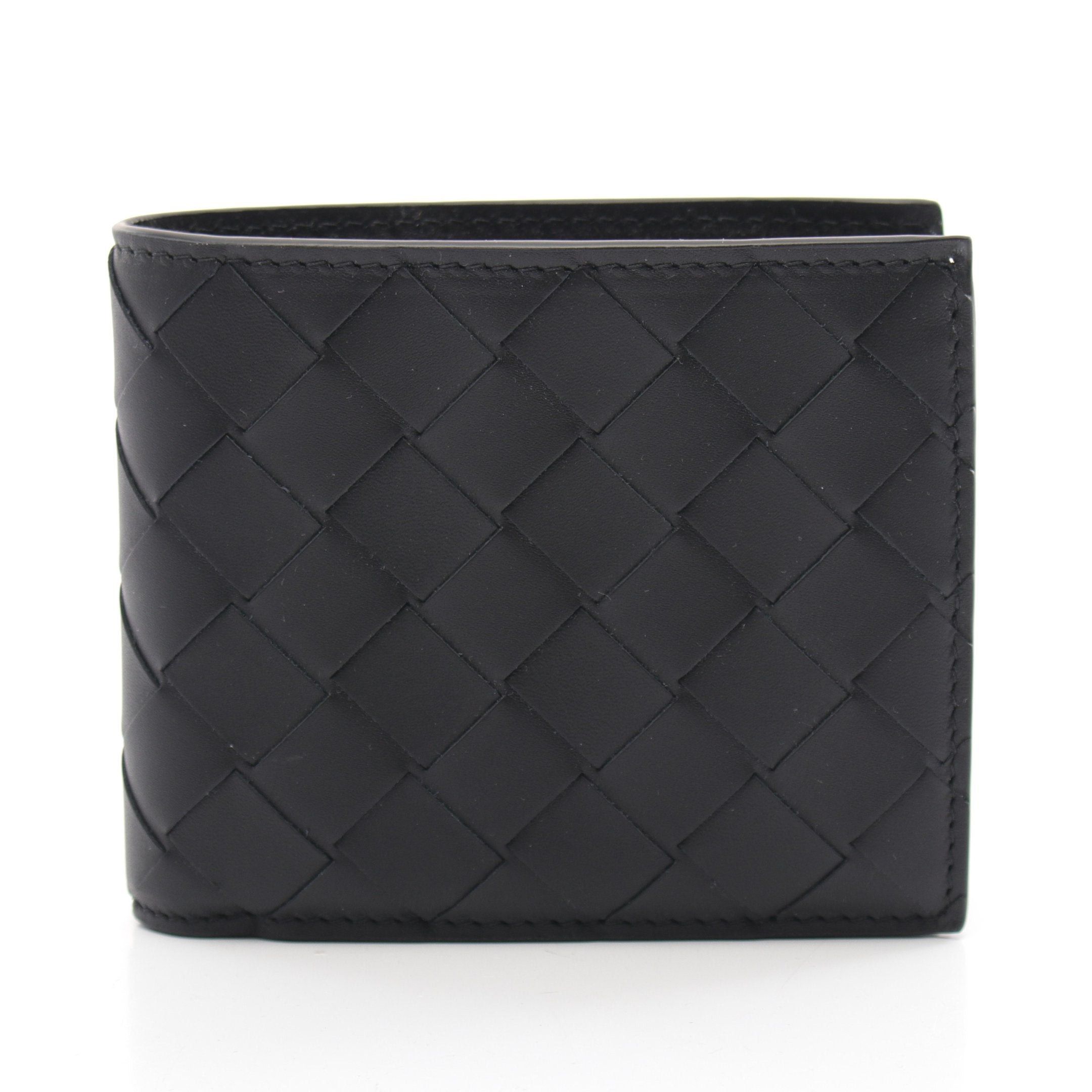 Bottega Veneta Bottega Veneta Intrecciato Bi-Fold Wallet Leather Black Size ONE SIZE - 1 Thumbnail