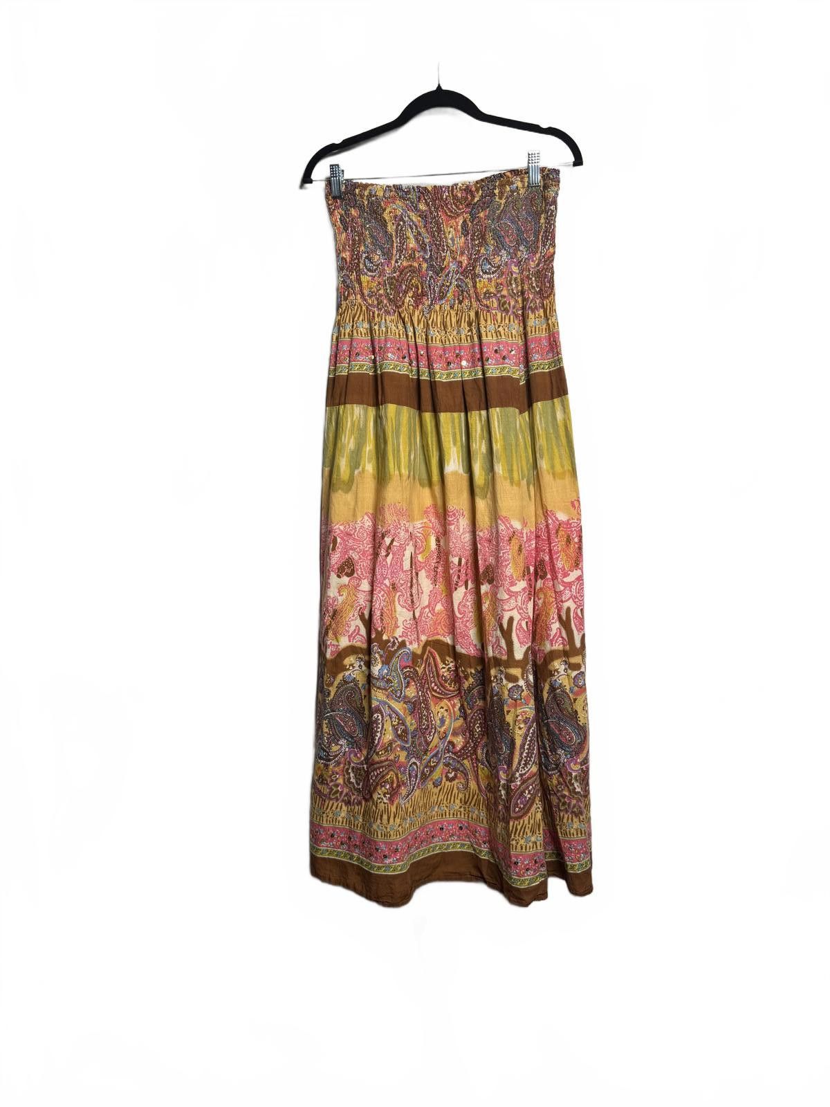Designer Exciting Multicolored Strapless Maxi Dress Size L / US 10 / IT 46 - 5 Thumbnail