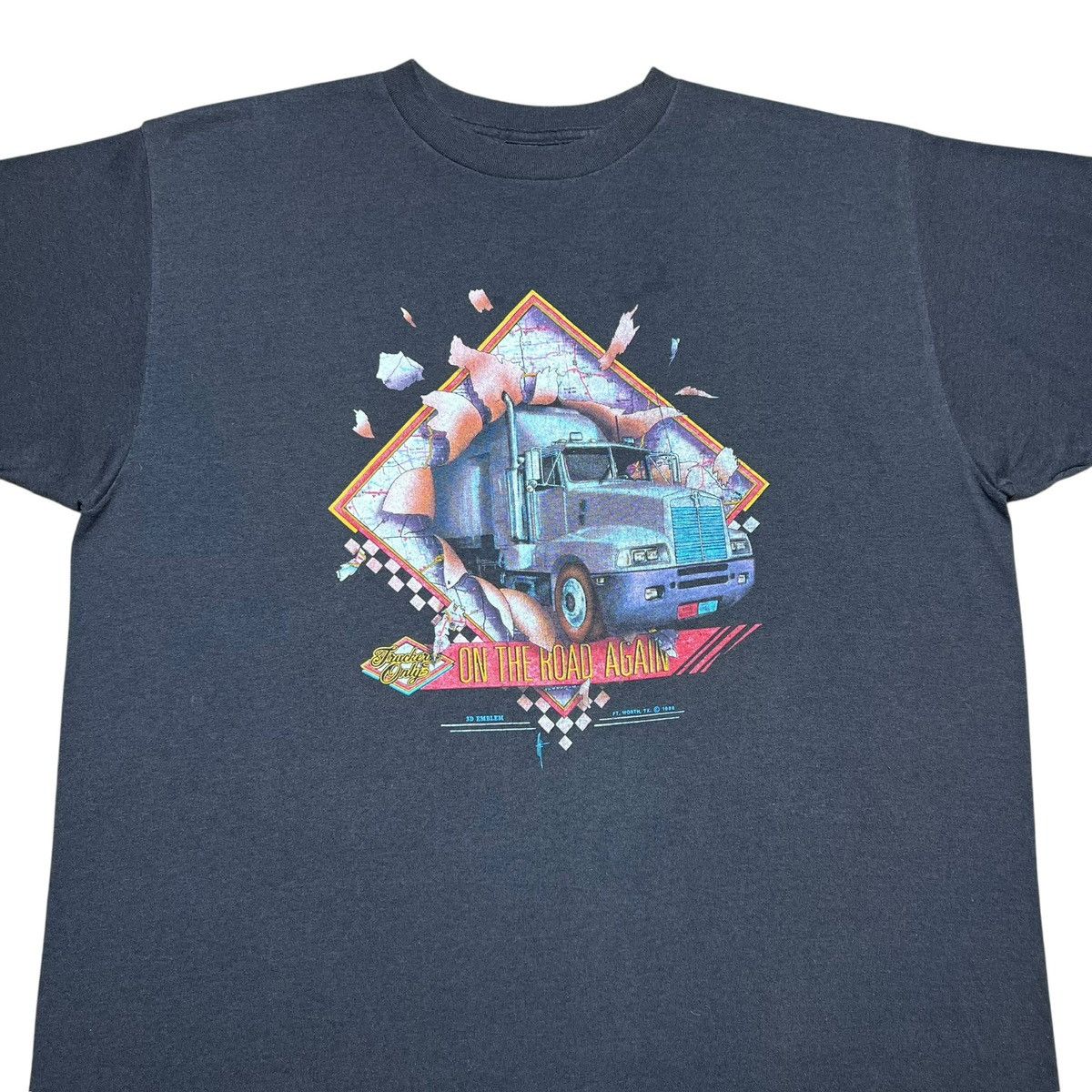 Other Vtg 1988 Truckers Only On The Road Again 3D Emblem T-Shirt Size US XL / EU 56 / 4 - 4 Thumbnail