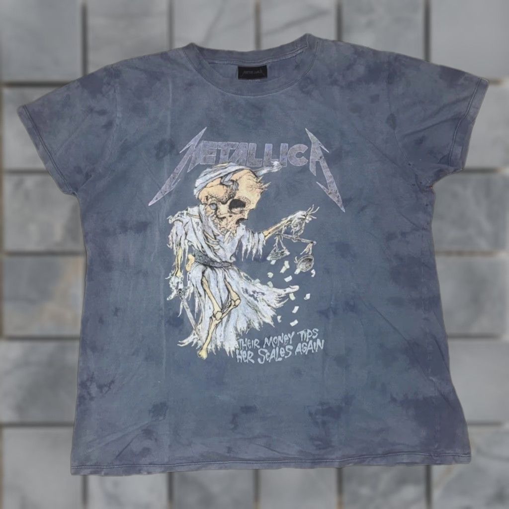 Cotton On Metallica T-Shirt Cotton On Tie Dye Blue XL 22x25 Men Regular Size XL color Blue Size US XL / EU 56 / 4 - 1 Thumbnail