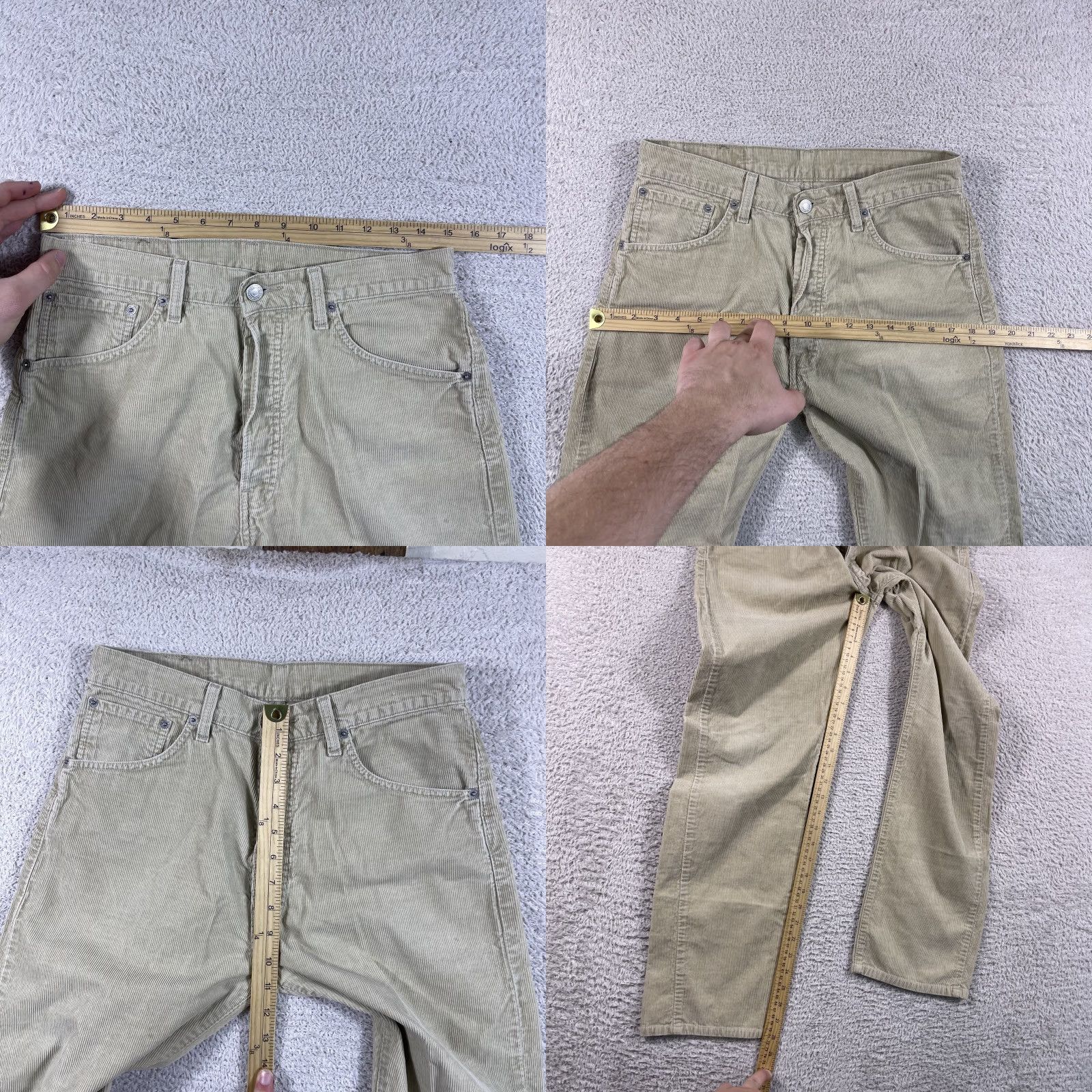 Levi's VINTAGE Levi's 551 Corduroy Jeans Mens 30x28 Beige Button Fly Straight Leg 90s Y2K USA Size US 30 / EU 46 - 8 Thumbnail