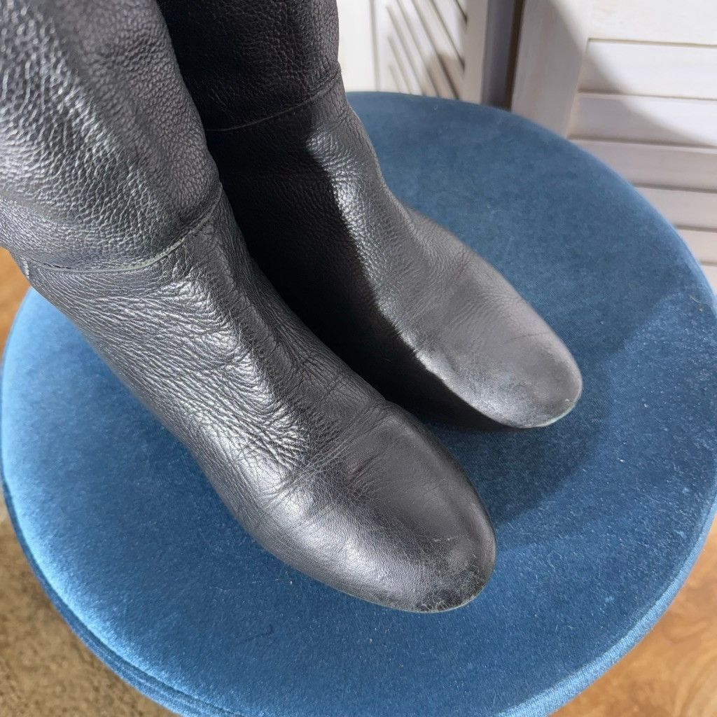 Vintage Vintage Pirate style knee high boots leather black sz 7 (M) Size US 7 / IT 37 - 5 Thumbnail