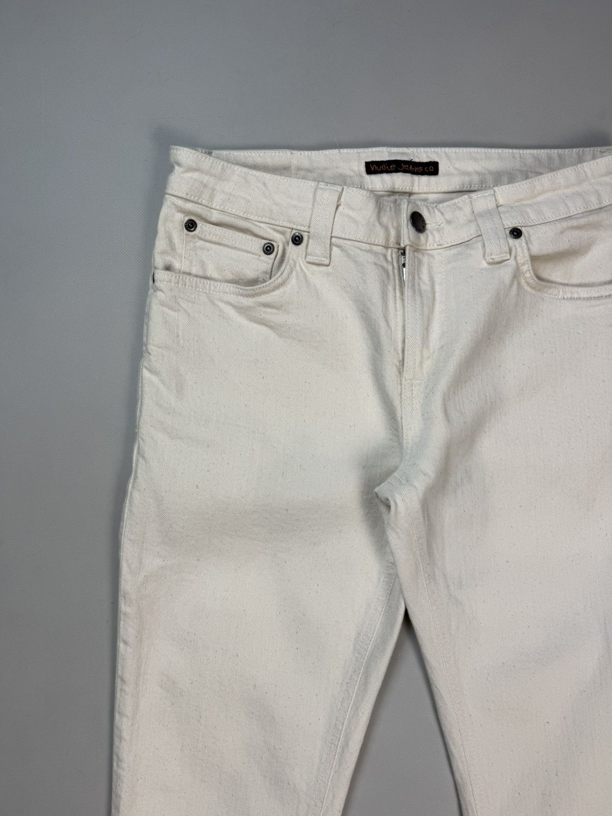 Nudie Jeans Nudie Jeans Co Skinny Lin Ecru Stretch Twill Men’s Jeans Size US 31 - 6 Thumbnail