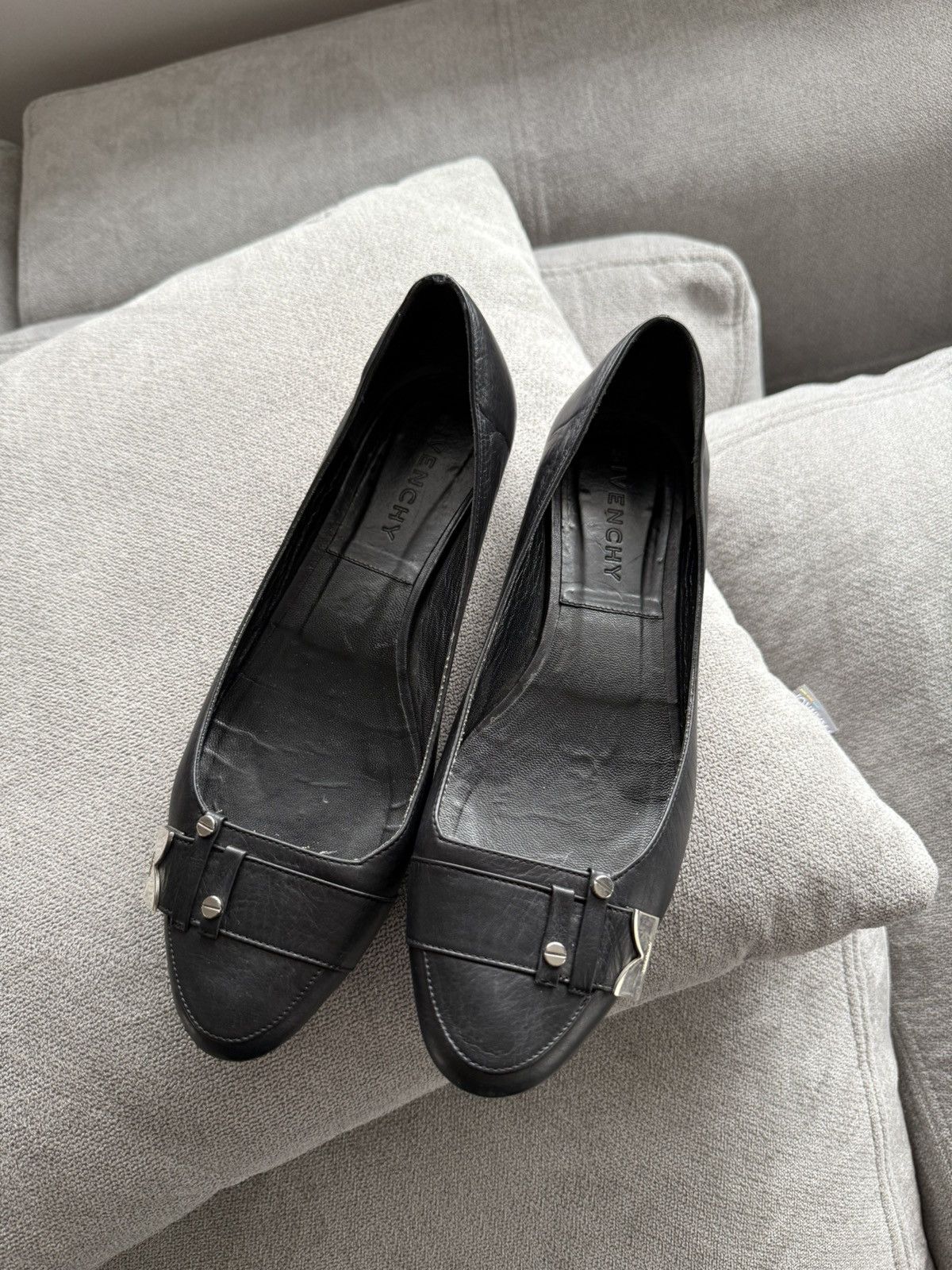 Givenchy Rare Givenchy Paris Black Leather Flat Ballet Shoes Sz 39,5 Size US 9.5 / IT 39.5 - 4 Thumbnail