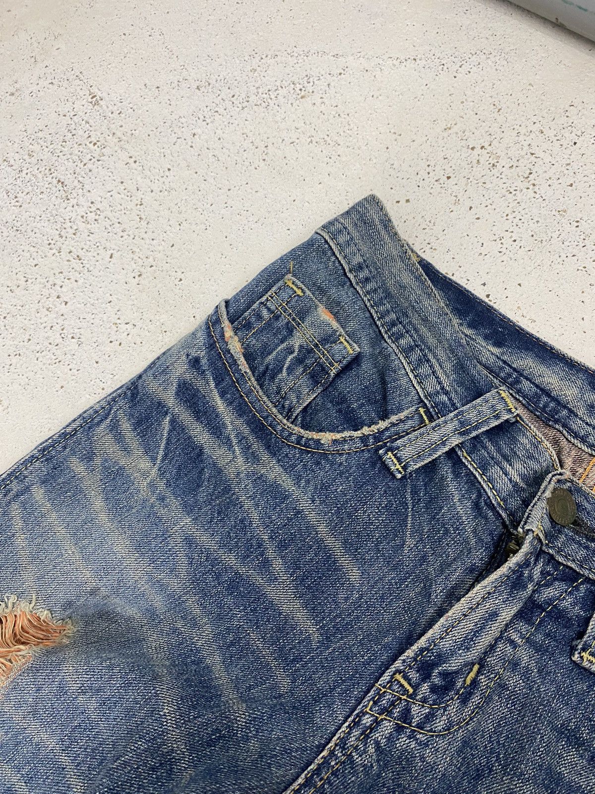 If Six Was Nine × Japanese Brand × Le Grande Bleu (L.G.B.) Flare Distressed Denim Orange Mud Jean Size US 30 / EU 46 - 11 Thumbnail