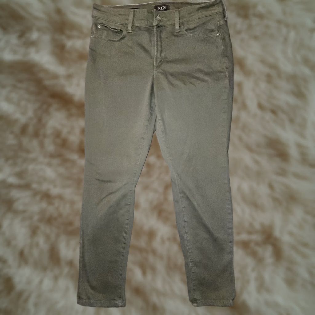 NYDJ NYDJ Jeans Women's 6 Olive Green Mid Rise Ankle NYDJ Alina Convertible Denim Size 28" / US 6 / IT 42 - 1 Thumbnail