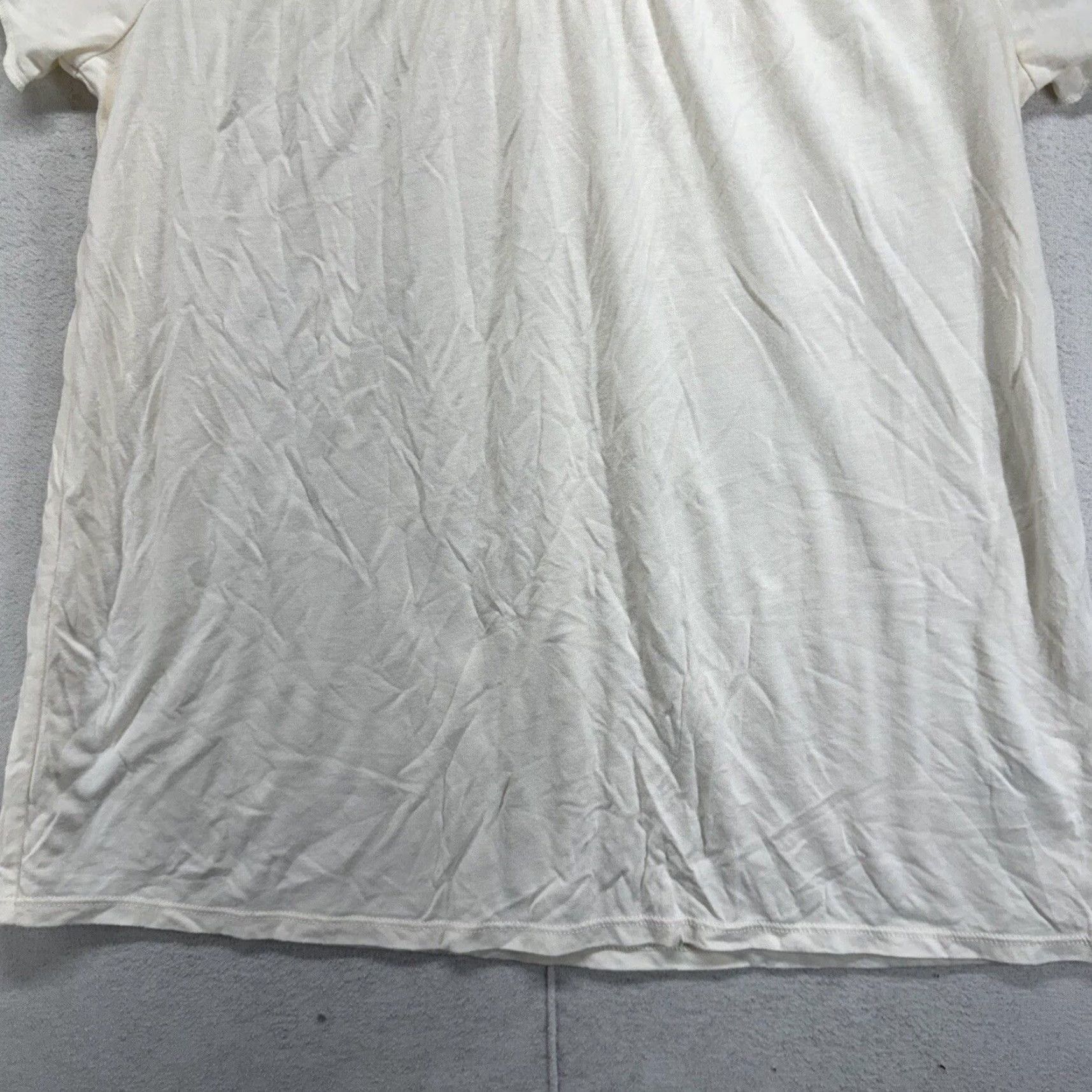 Apt. 9 VINTAGE Apt. 9 Women's Blouse Short Sleeve Lace Round Neck Ivory Floral Accents Bohemian Classic Medium Size M / US 6-8 / IT 42-44 - 4 Thumbnail