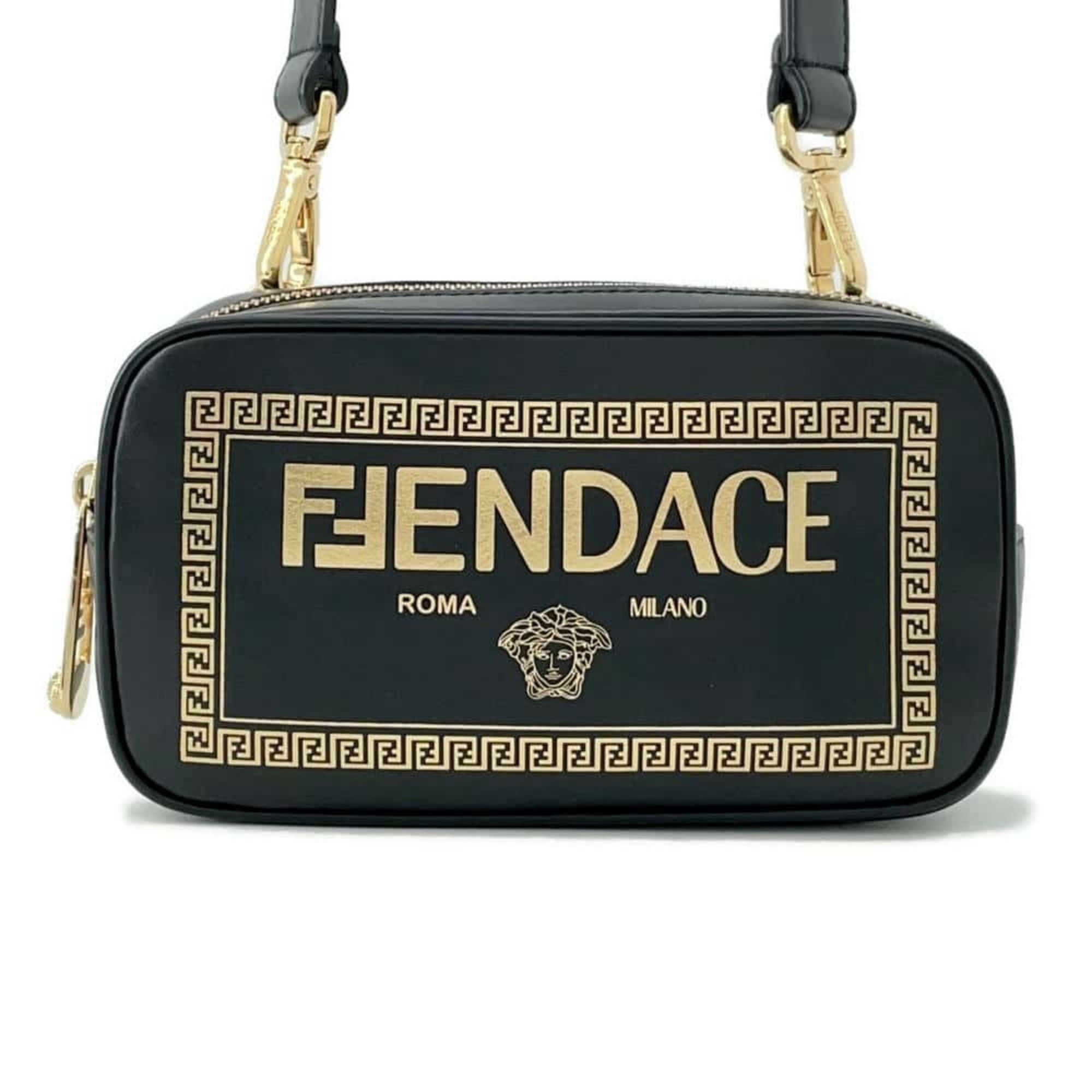 Fendi Shoulder Bag Fendace Camera Leather 7M0285 Fendi Black Versace Collaboration, Women's