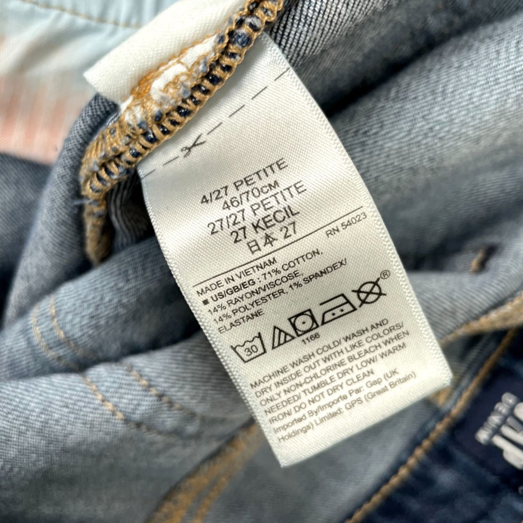 Gap Gap 1969 Jeans Womens 4 Petite Blue Straight Leg Denim Cotton Stretch 5-Pocket Womens Pants XS-XL Size 27" / US 4 / IT 40 - 5 Thumbnail