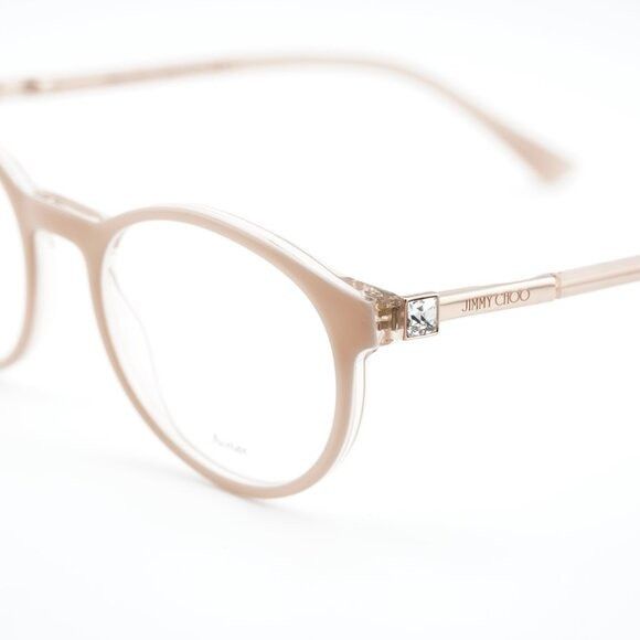 Jimmy Choo Jimmy Choo JC272 08XO 00 Eyeglasses Pink on Crystal 49mm Size ONE SIZE - 8 Thumbnail