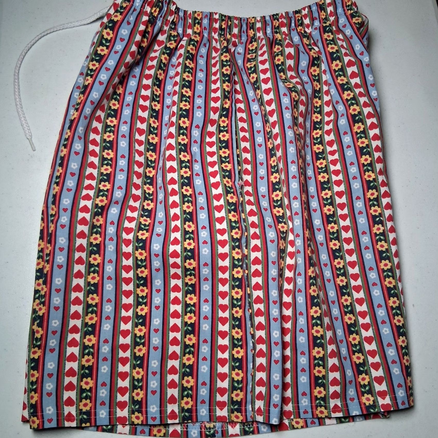 Blair VINTAGE Blair Shorts Women Large Red Blue Striped Hearts Floral Elastic READ Size 36" / US 14 / IT 50 - 3 Thumbnail