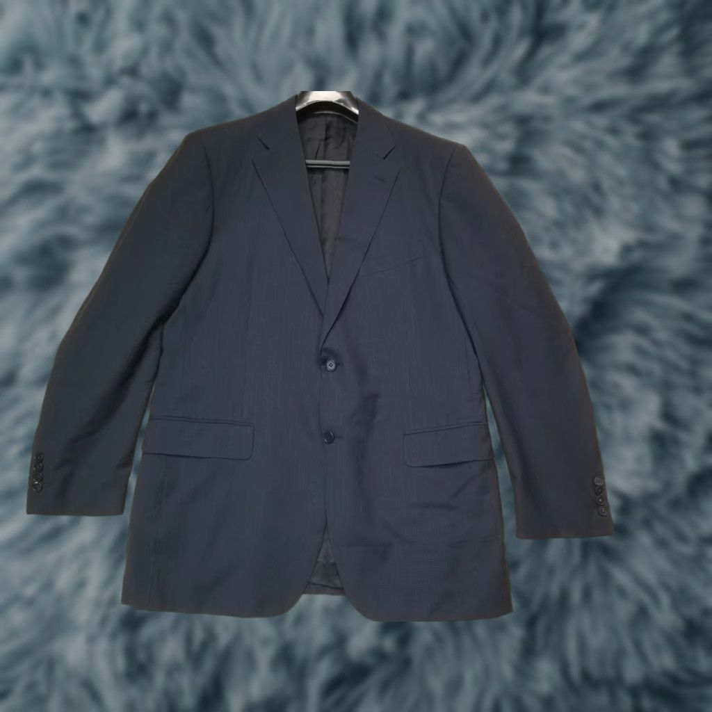 Canali Canali Blazer Single-Breasted Two-Button 54R Wool Blue Made In Italy Jacket Coat Suit Mens Size 54R - 1 Thumbnail