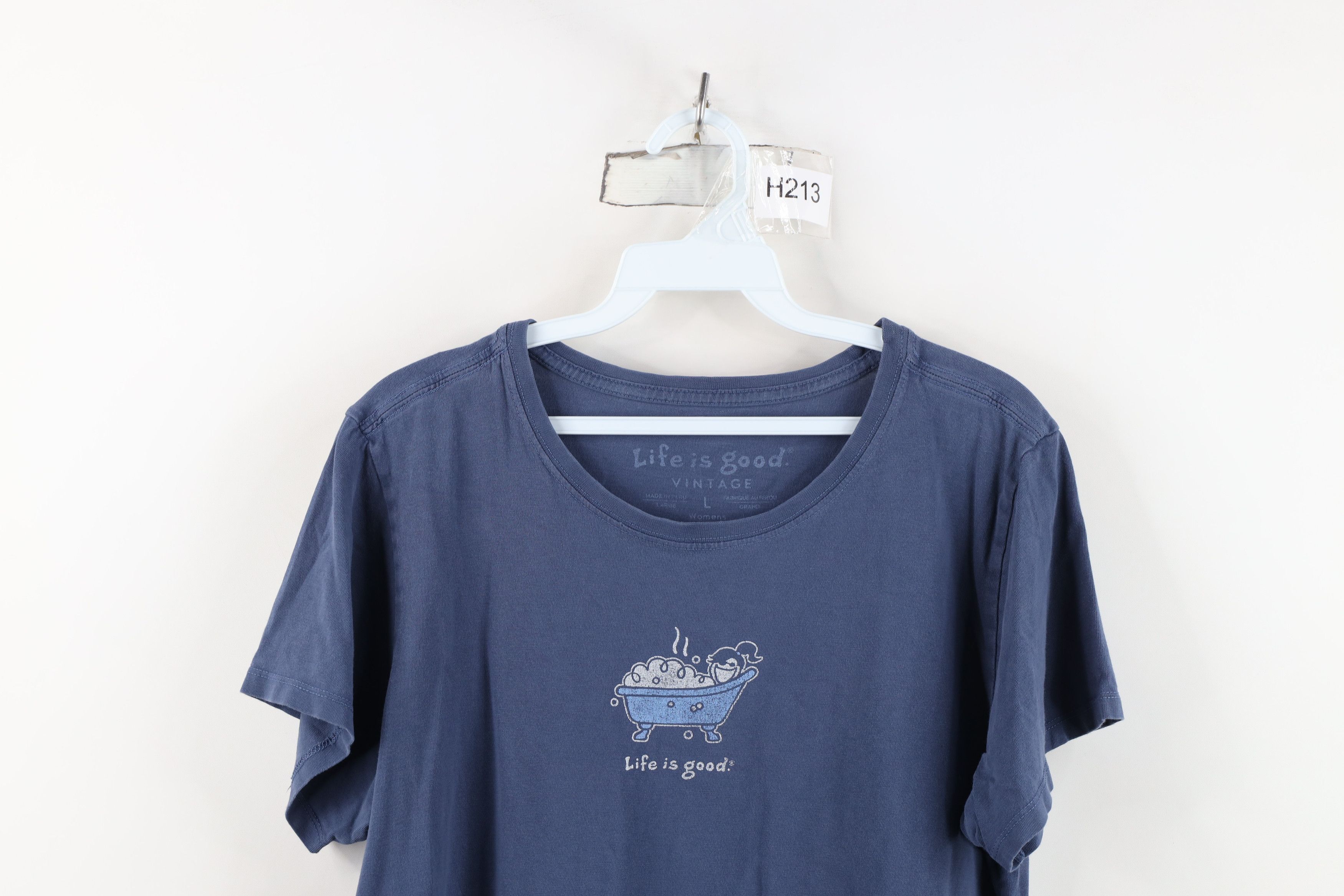 Life is Good Life Is Good Vintage Bubble Bath T-Shirt Blue Cotton Size L / US 10 / IT 46 - 2 Thumbnail