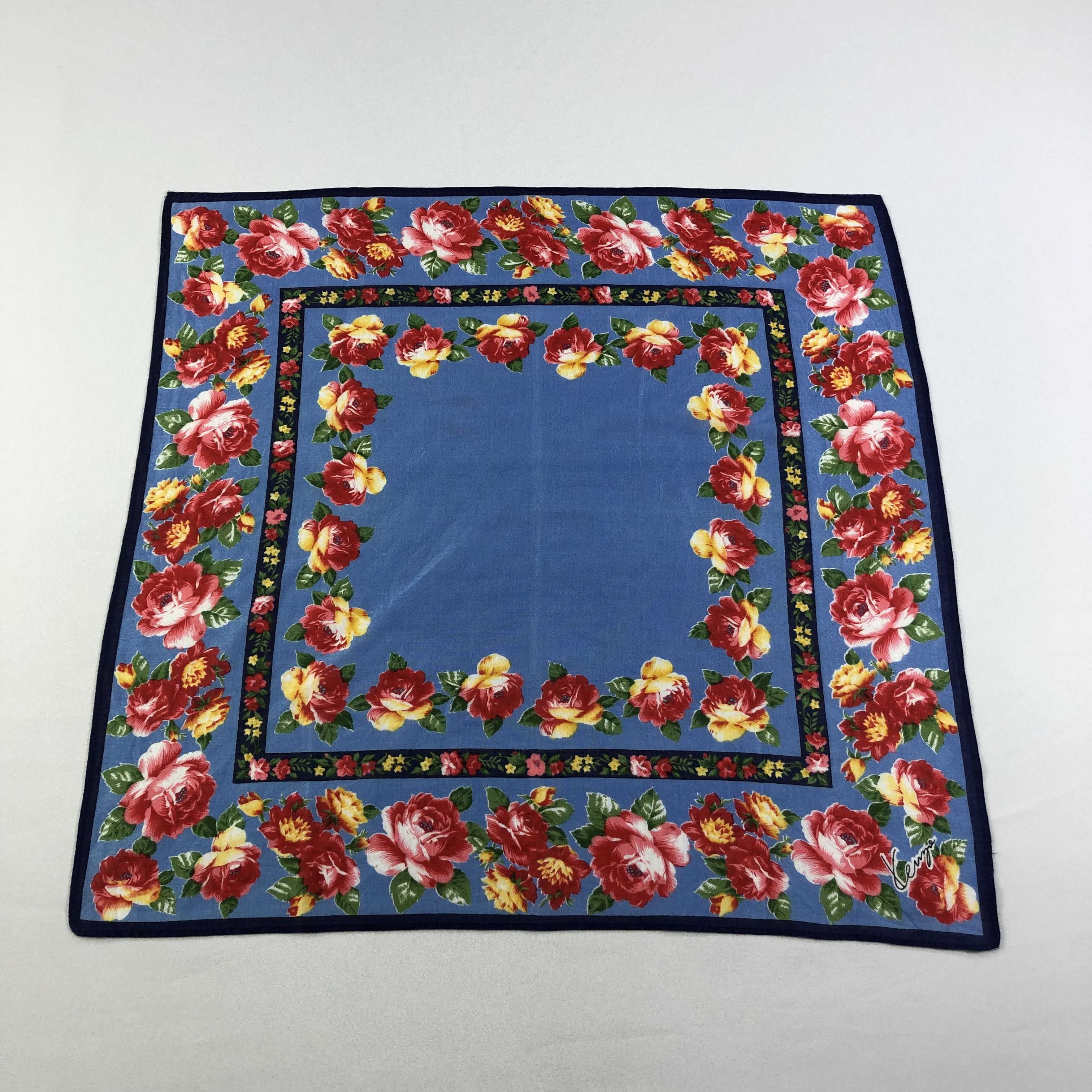 Japanese Brand × Kenzo × Vintage Kenzo Floral Handkerchief Neckerchief Bandana H2180 Size ONE SIZE - 2 Thumbnail