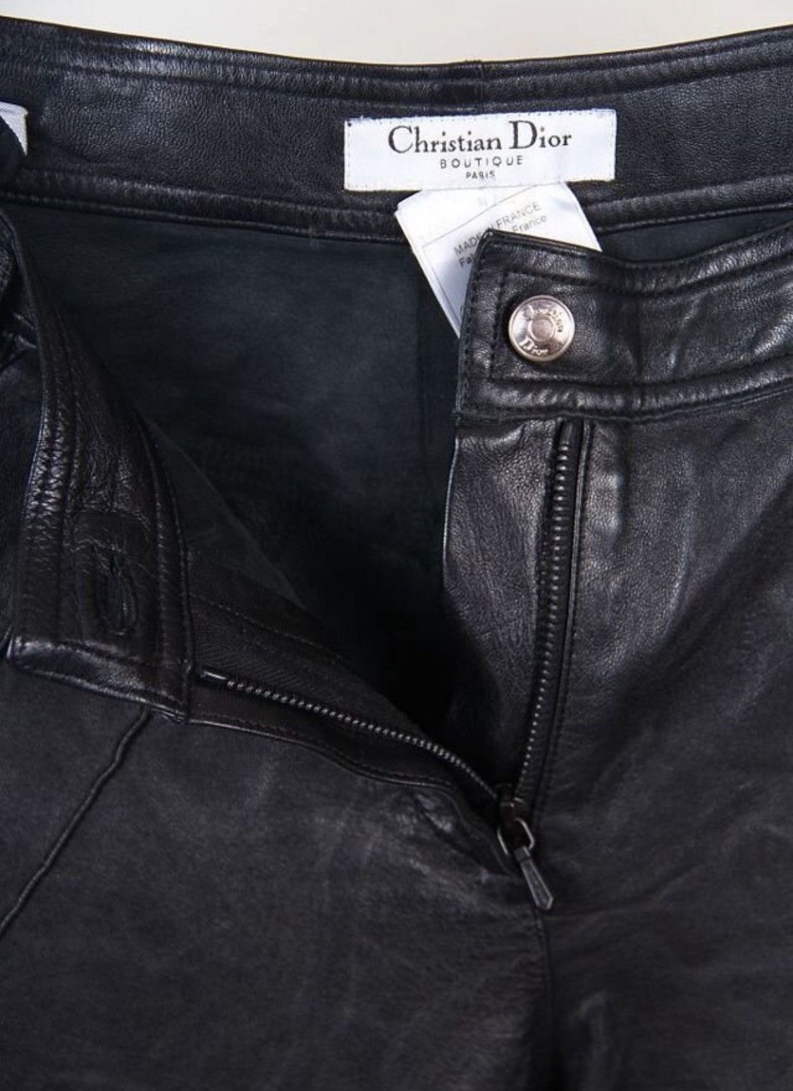 Dior Christian Dior Galliano 2002 Leather Biker Pants Rockstar Size 27" / US 4 / IT 40 - 5 Thumbnail
