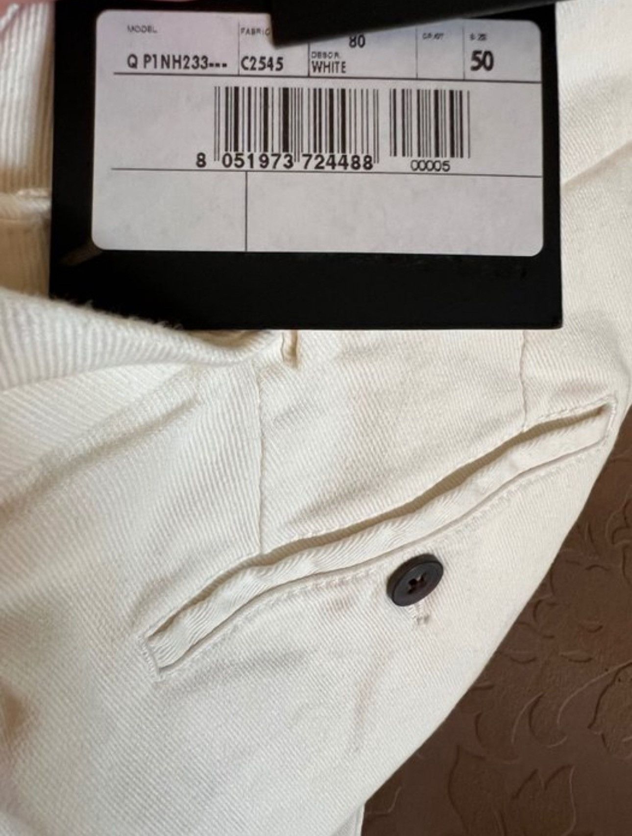 Pal Zileri Pal Zileri - Trousers White - Cotton - Size: L Size US 42 / EU 58 - 5 Thumbnail