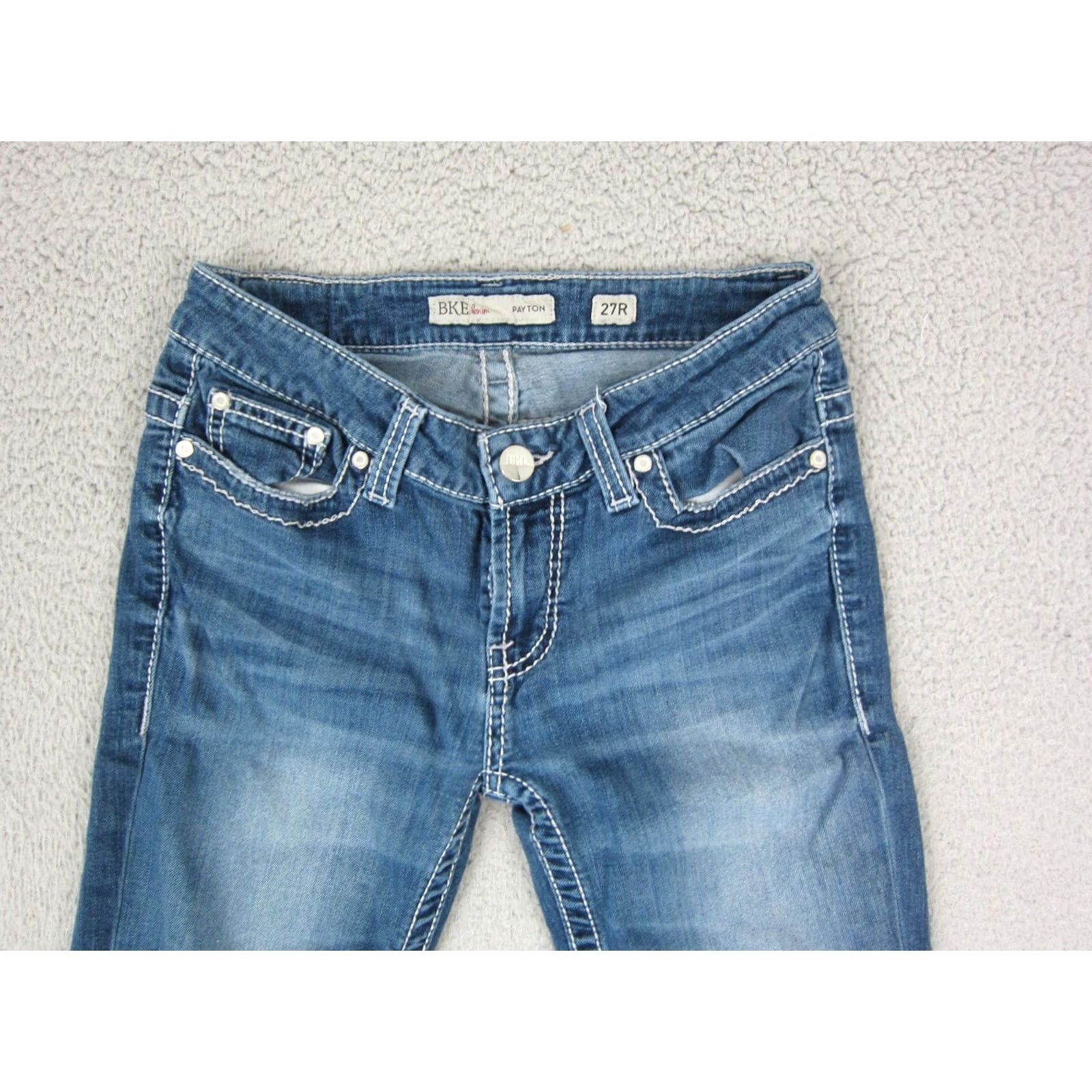 Vintage Buckle BKE Jeans Womens Payton Skinny Medium Wash Stretch Blue Denim 27 x 31.5 Size 27" / US 4 / IT 40 - 2 Thumbnail