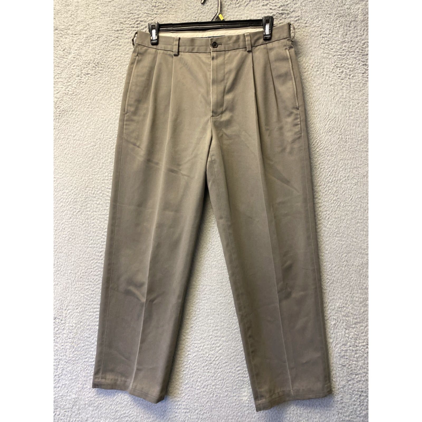 Brooks Brothers Brooks Brothers Chino Pants Mens 34x30 Gray 0618 / Flat Front Button Zip Regular Straight Pants Tan Knit Cotton Lightweight Stretch Preppy 90s? Size US 34 / EU 50 - 2 Thumbnail
