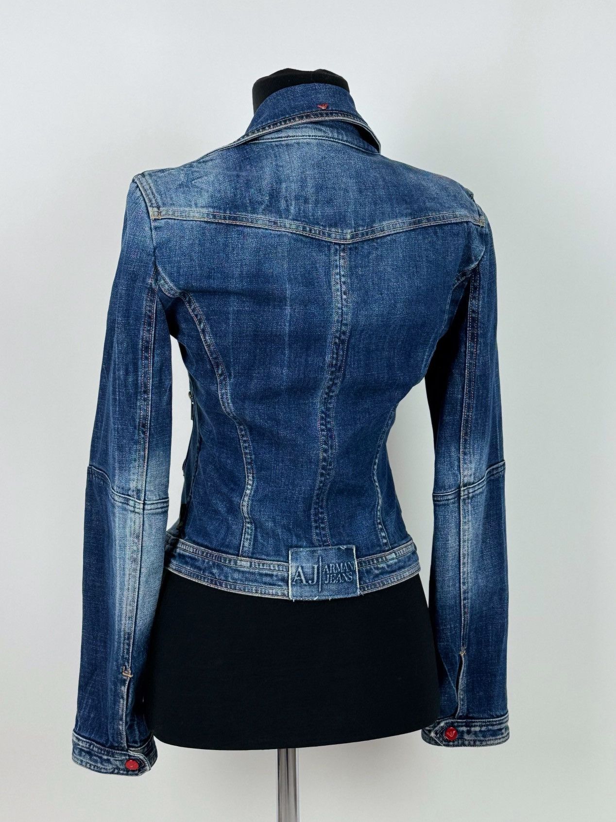 Armani Y2K Armani Jeans Denim Biker Jacket Size S / US 4 / IT 40 - 2 Thumbnail