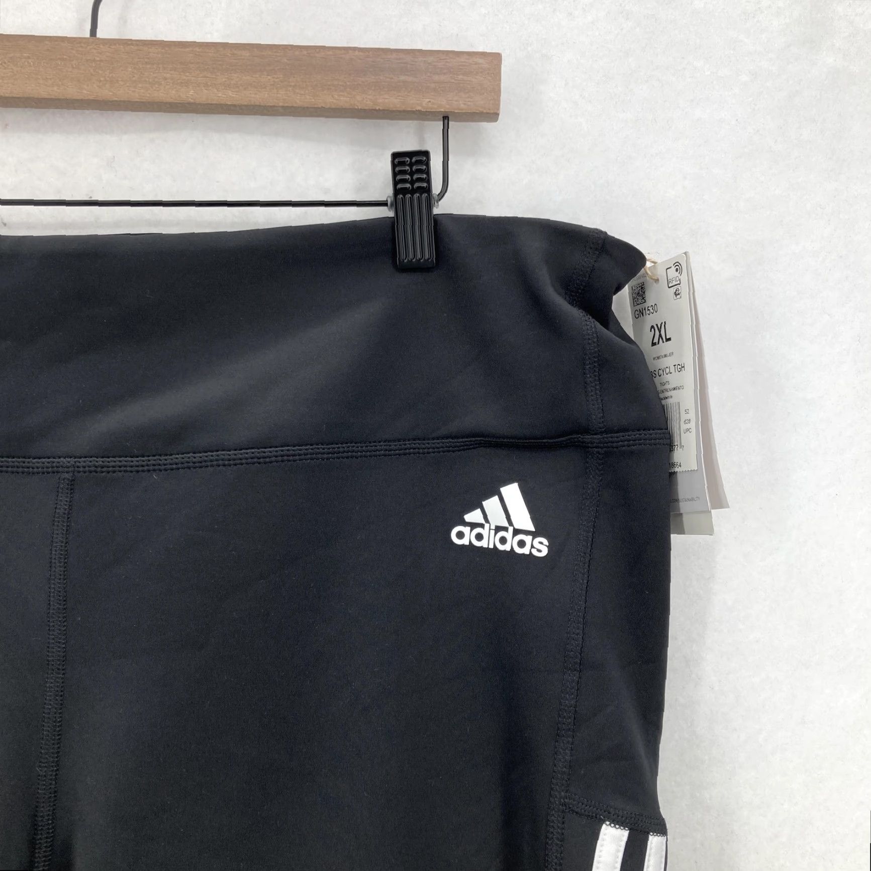 Adidas adidas Cycling Shorts Womens 2XL Black AEROREADY Primegreen 3-Stripes Outdoors/Activewear Size 40" / US 18 - 2 Thumbnail