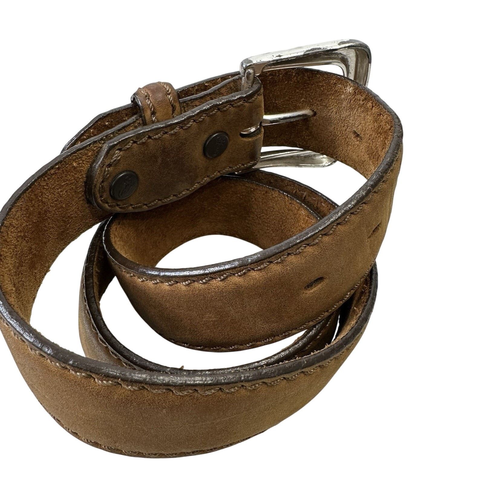 Justin Boots Justin Men's Brown Suede Leather Work Belt 247BD Waist 32 Size 32 - 2 Thumbnail