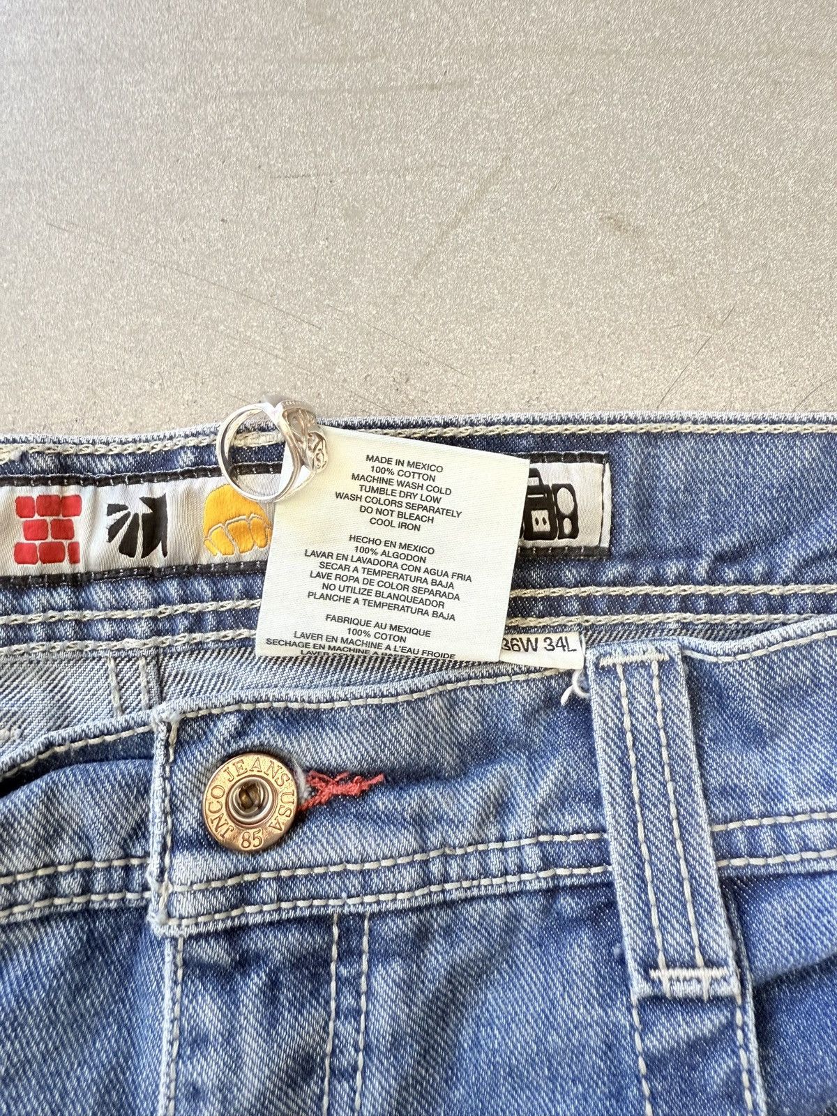 JNCO × Vintage Jnco Jeans Industries Wide Flared Leg Front Embroidered Pant Size US 36 / EU 52 - 7 Thumbnail