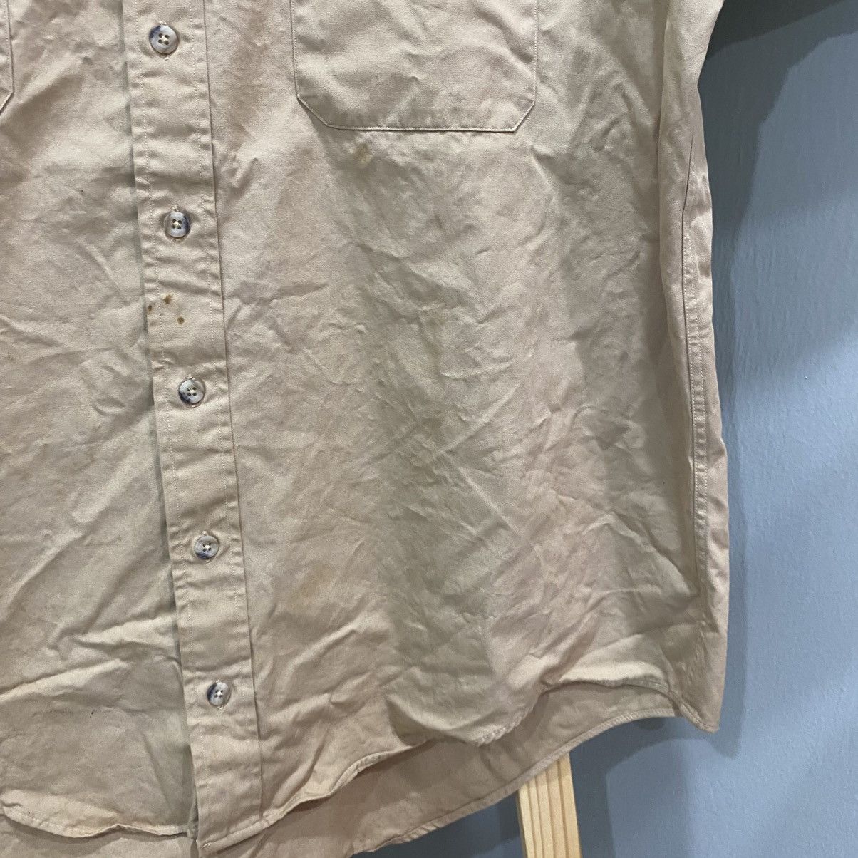 Burberry Vintage Burberrys Khaki Military Safari Work Shirt Epaulets Size US XL / EU 56 / 4 - 10 Thumbnail