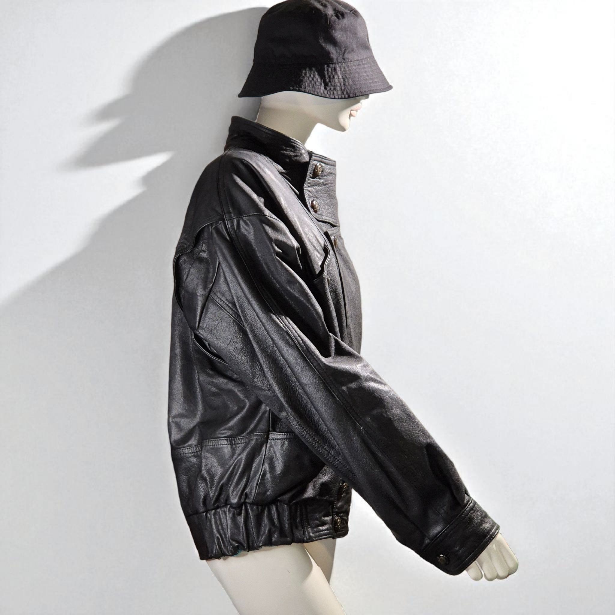 Vera Pelle Marco Pierguidi – Vintage Black Leather Jacket- RARE Size US M / EU 48-50 / 2 - 13 Thumbnail