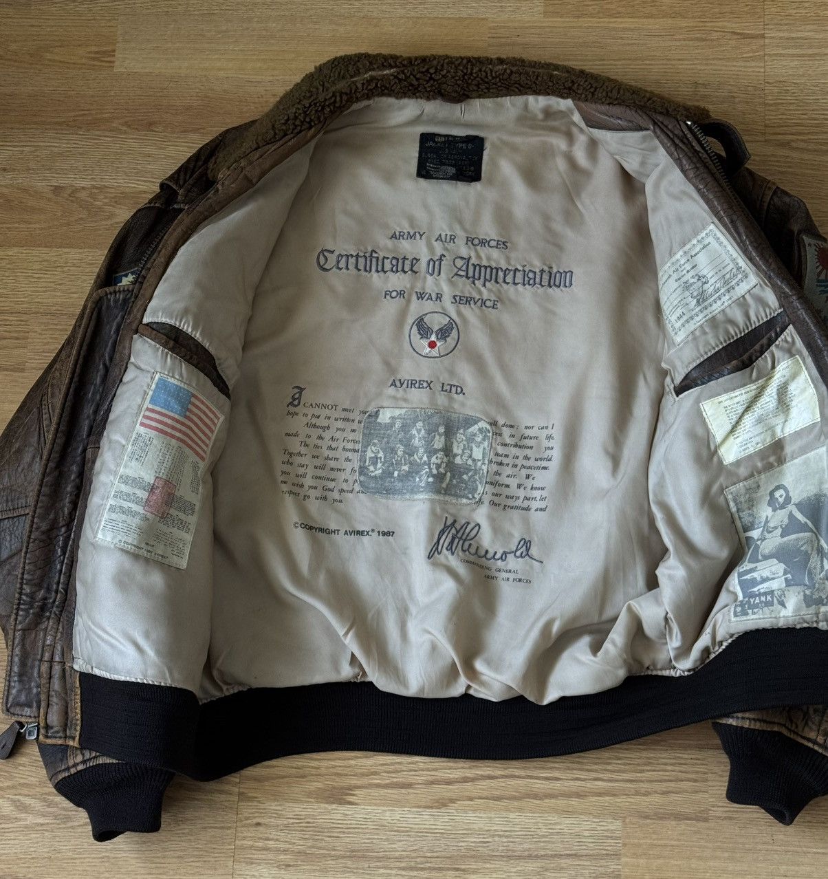 Avirex Vintage 80s Avirex leather bomber Size US L / EU 52-54 / 3 - 7 Thumbnail
