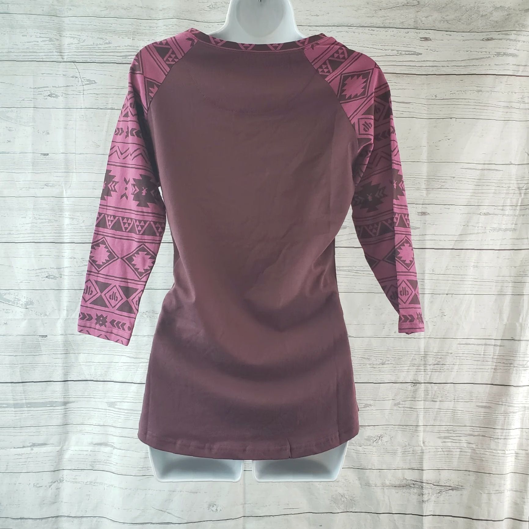 Vintage Dutch Bros Womens Raglan Sleeve Top Sz Medium Maroon Purple Cotton 3/4 Sleeve T-Shirt Womens M Purple Raglan Shirt Size M / US 6-8 / IT 42-44 - 3 Thumbnail
