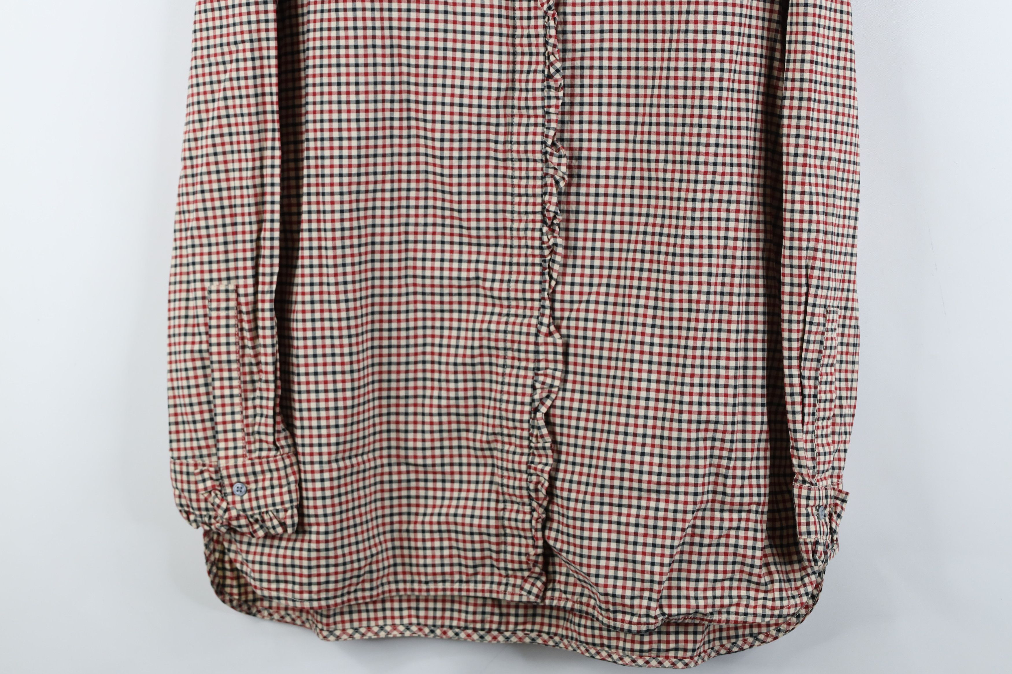 Vintage Vintage 90s Streetwear Ruffled Collared Button Shirt Plaid Size M / US 6-8 / IT 42-44 - 3 Thumbnail