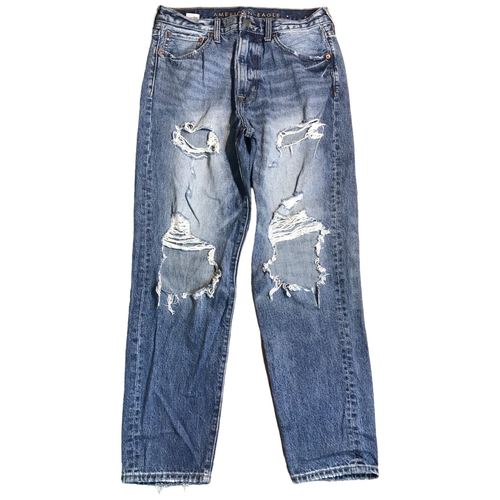 American Eagle Outfitters VINTAGE American Eagle Jeans Taper Relaxed Distressed Denim Blue Mens 30x29.5 (32x29.5) Size US 30 / EU 46 - 2 Thumbnail