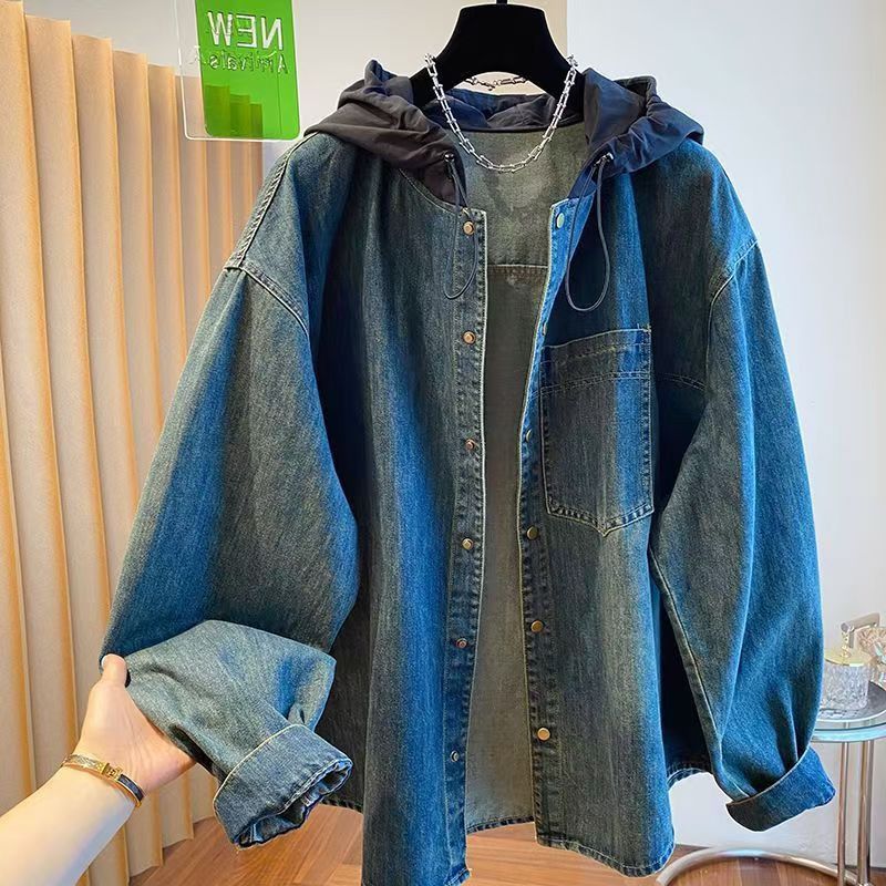 Vintage Pre-Owned Vintage Washed Hooded Denim Shirt Size US L / EU 52-54 / 3 - 1 Thumbnail