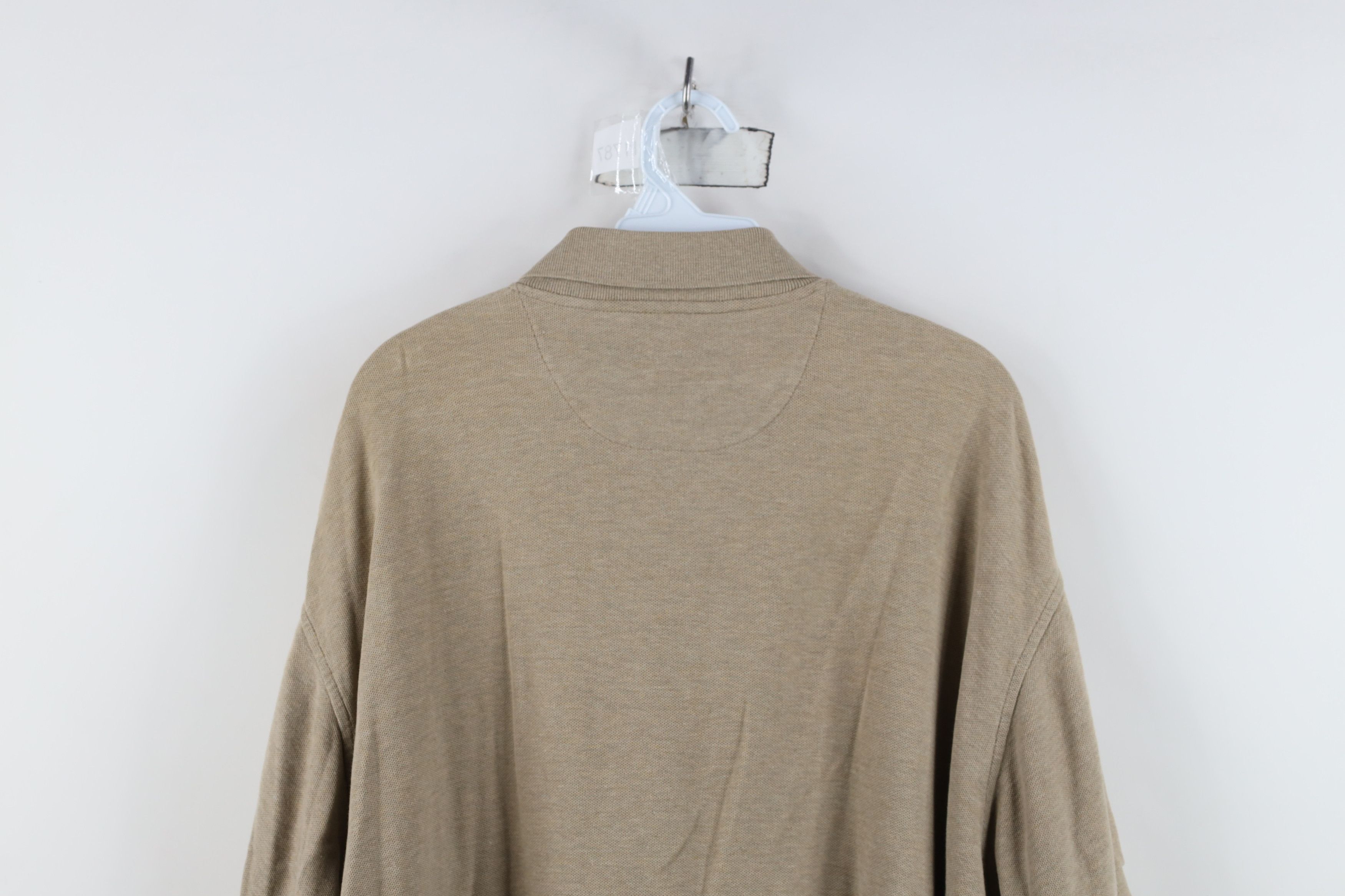 Vintage Vintage 90s Y2K Streetwear Blank Cotton Knit Golf Polo Beige Size US XL / EU 56 / 4 - 12 Thumbnail