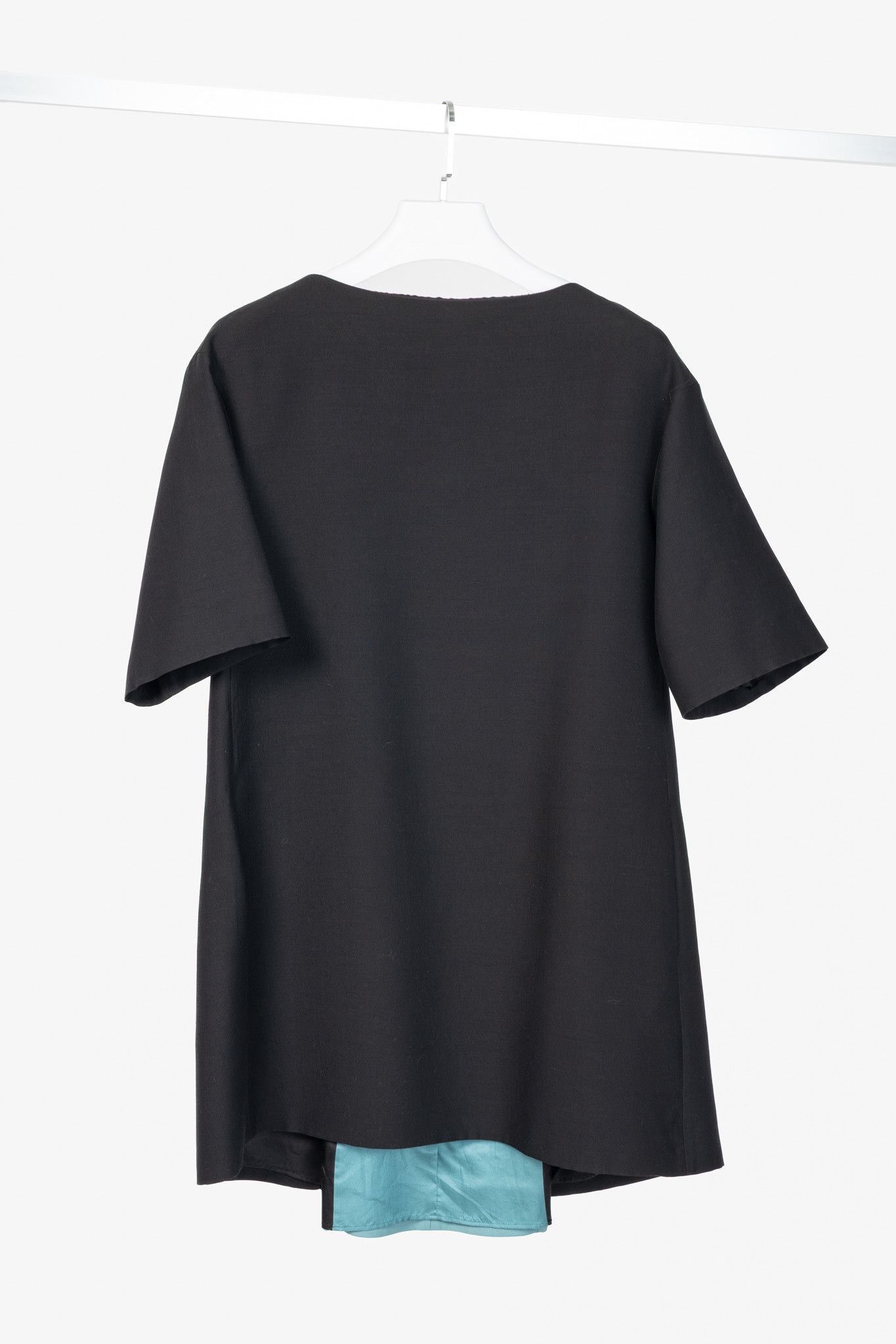 Valentino Black Wool & Silk Cady Bow-Back Mini Dress