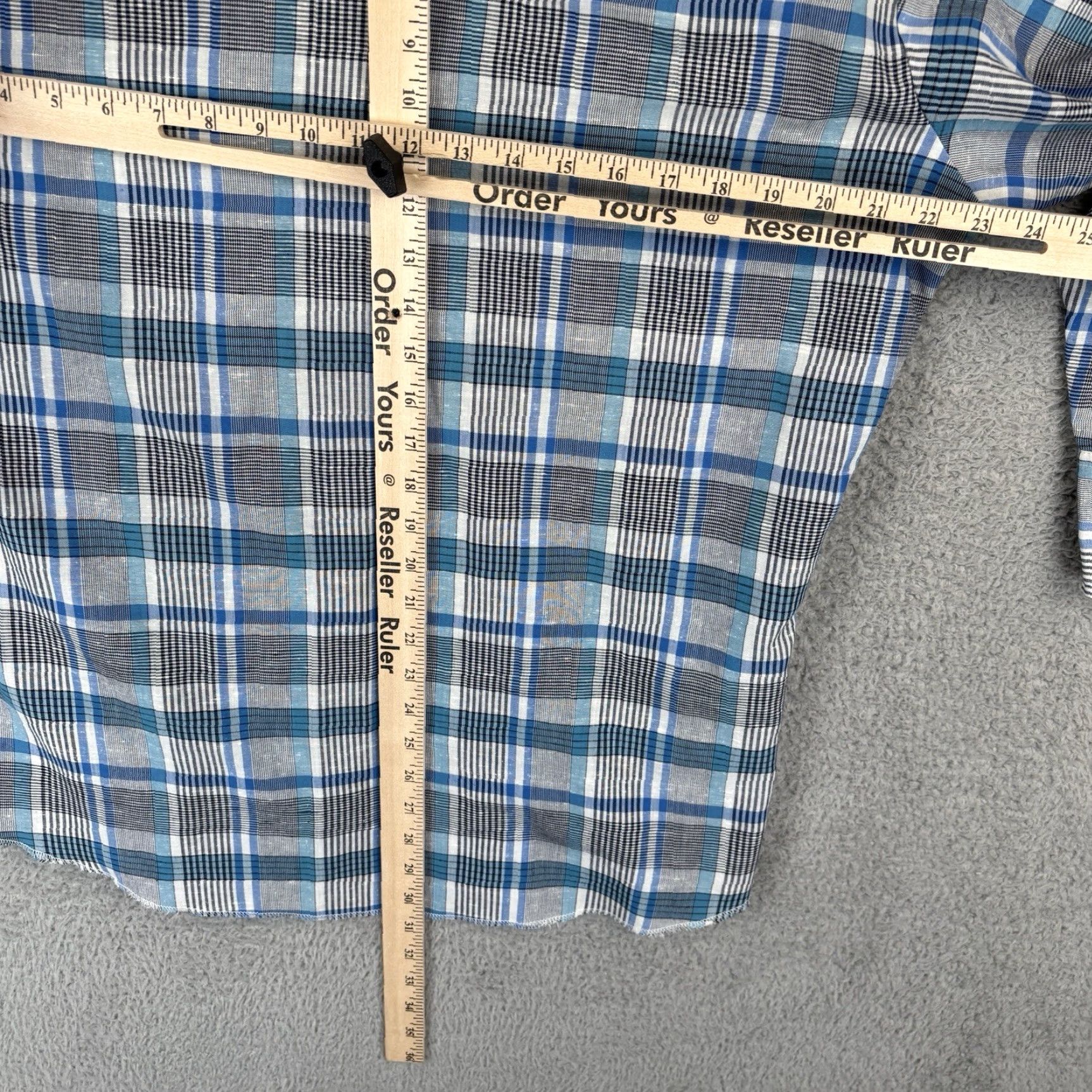 Vintage VINTAGE Panhandle Slim Shirt Men L Blue Plaid Polyester Blend Western Pearl Snap USA Shirt Size US L / EU 52-54 / 3 - 6 Thumbnail
