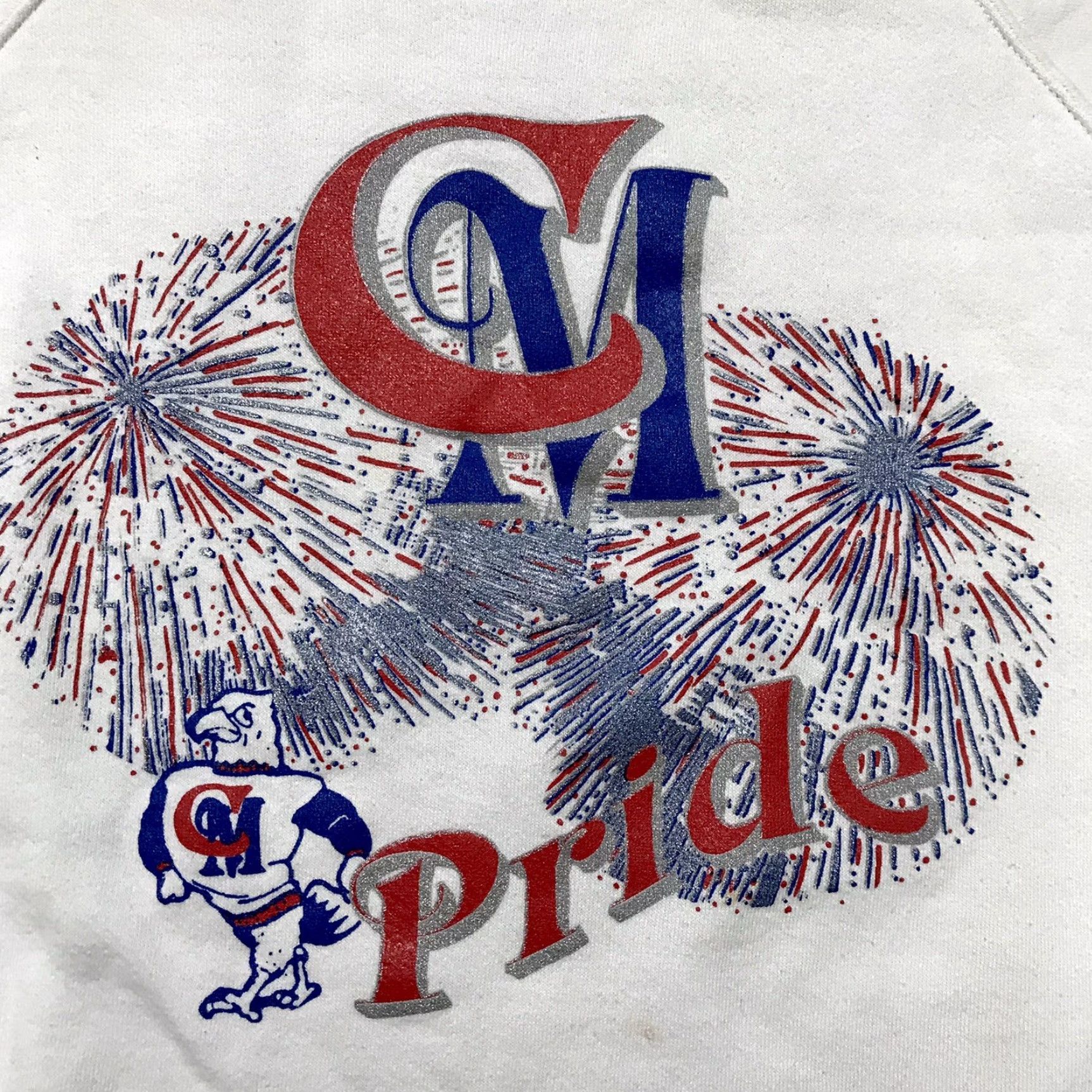 Jerzees VINTAGE Jerzees CM Pride Eagle Patriotic White Crewneck Sweatshirt Men 2XL Size US XXL / EU 58 / 5 - 4 Thumbnail