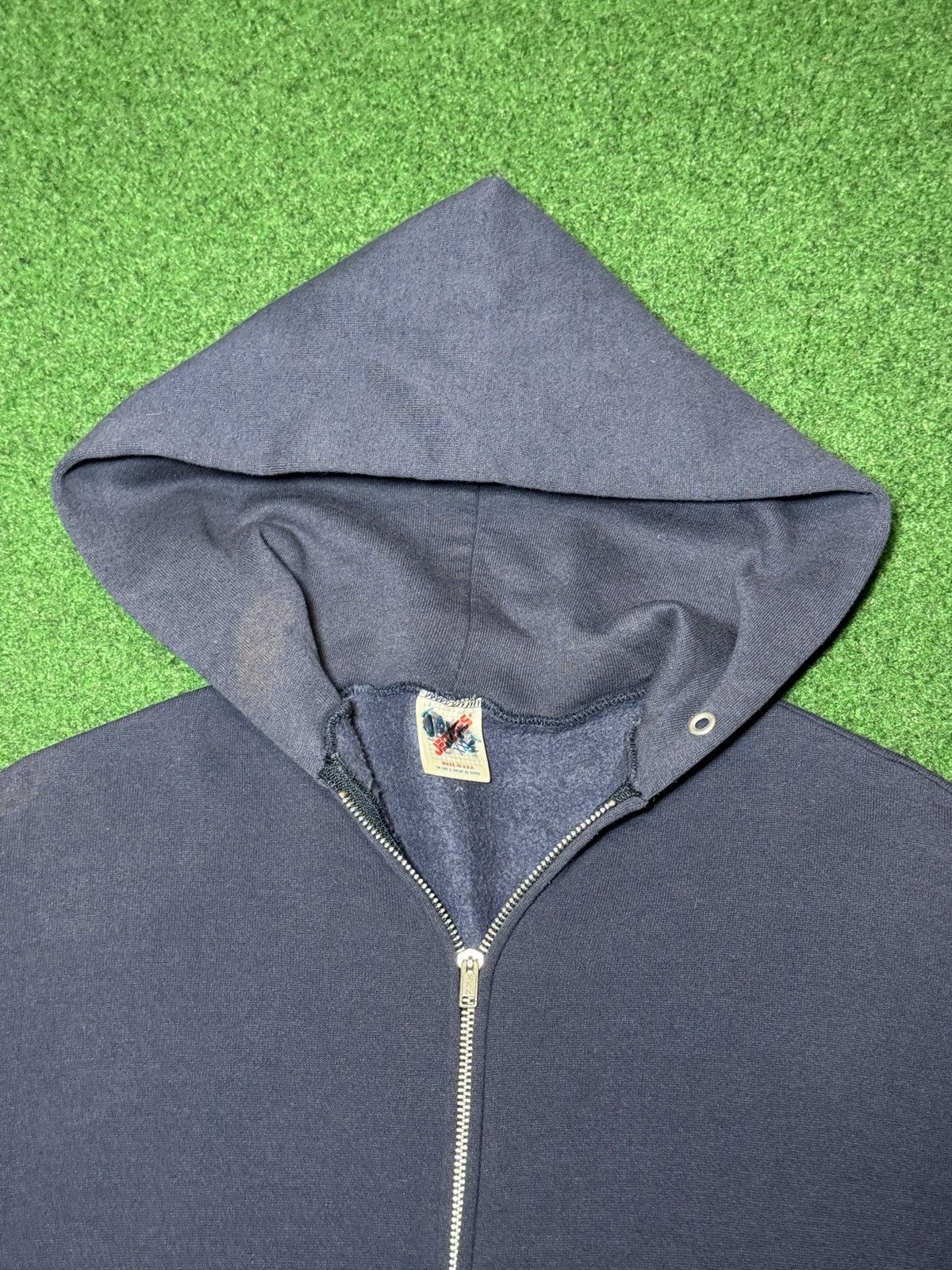 Jerzees Vintage 90s Jerzees Blank Faded XXL Minimalist Zip Hoodie Size US XXL / EU 58 / 5 - 2 Thumbnail