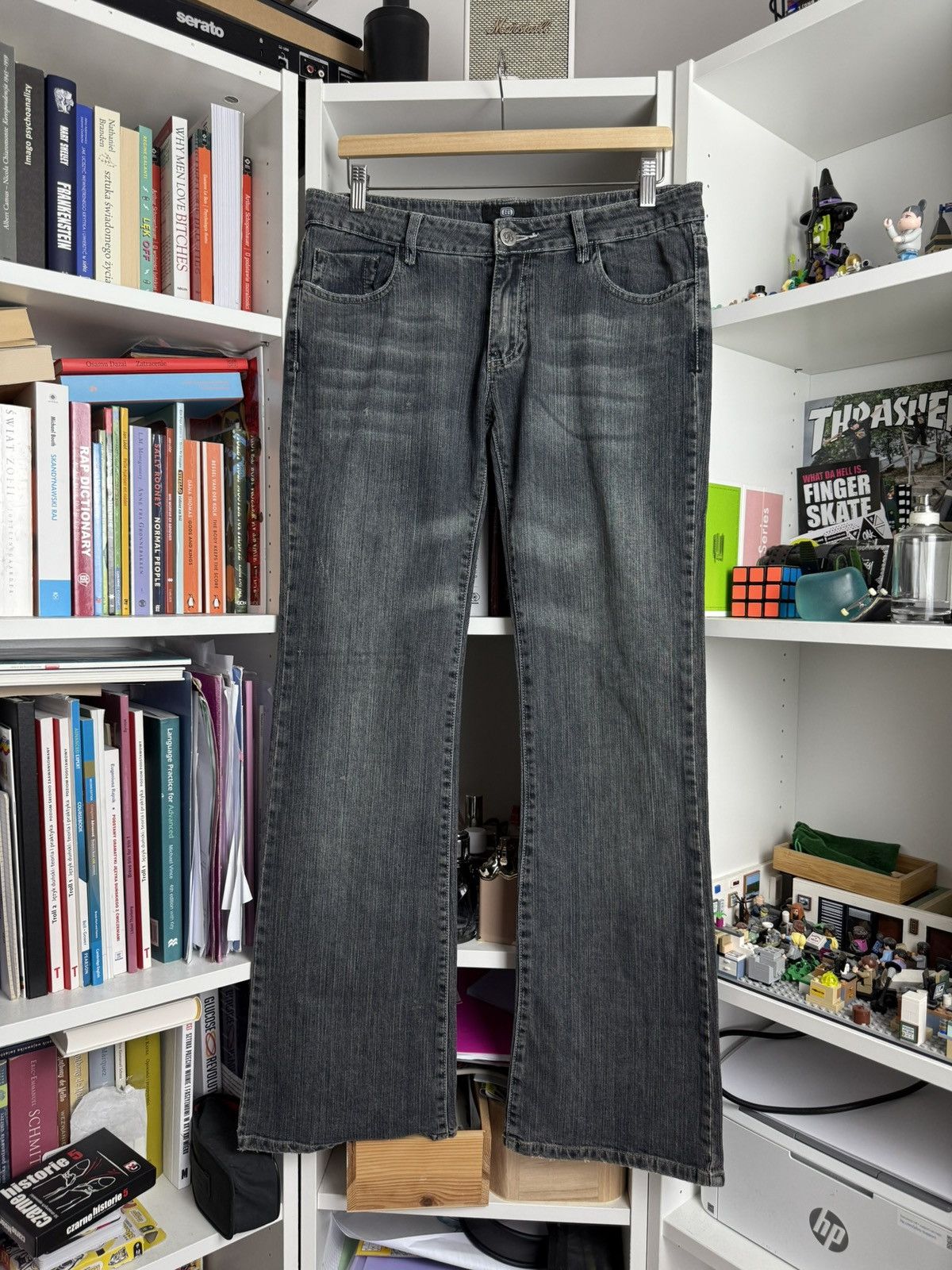 Japanese Brand Vintage y2k washed grey avantgarde denim pants opium archive Size 32" / US 10 / IT 46 - 2 Thumbnail