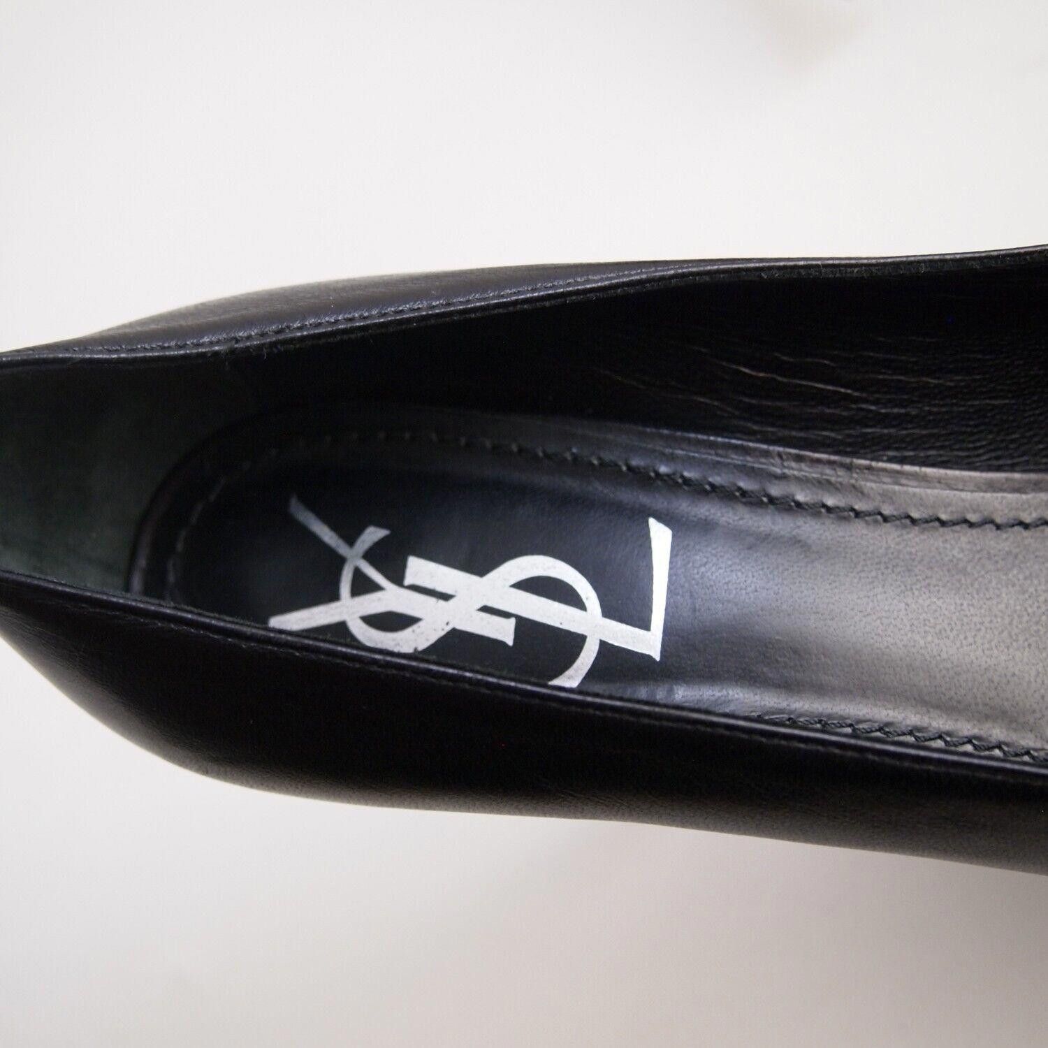 Yves Saint Laurent YSL Saint Laurent Tribdoo Heels Black Leather US 8.5 EU 38.5 Size US 8.5 / IT 38.5 - 9 Thumbnail