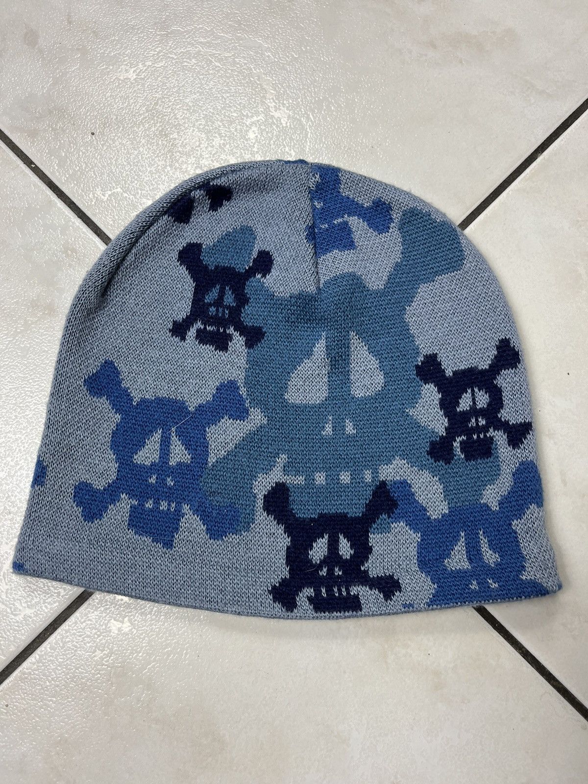 Stussy × Vintage Vintage 90s Stussy skull beanie y2k all over print hype rare Size ONE SIZE - 8 Thumbnail