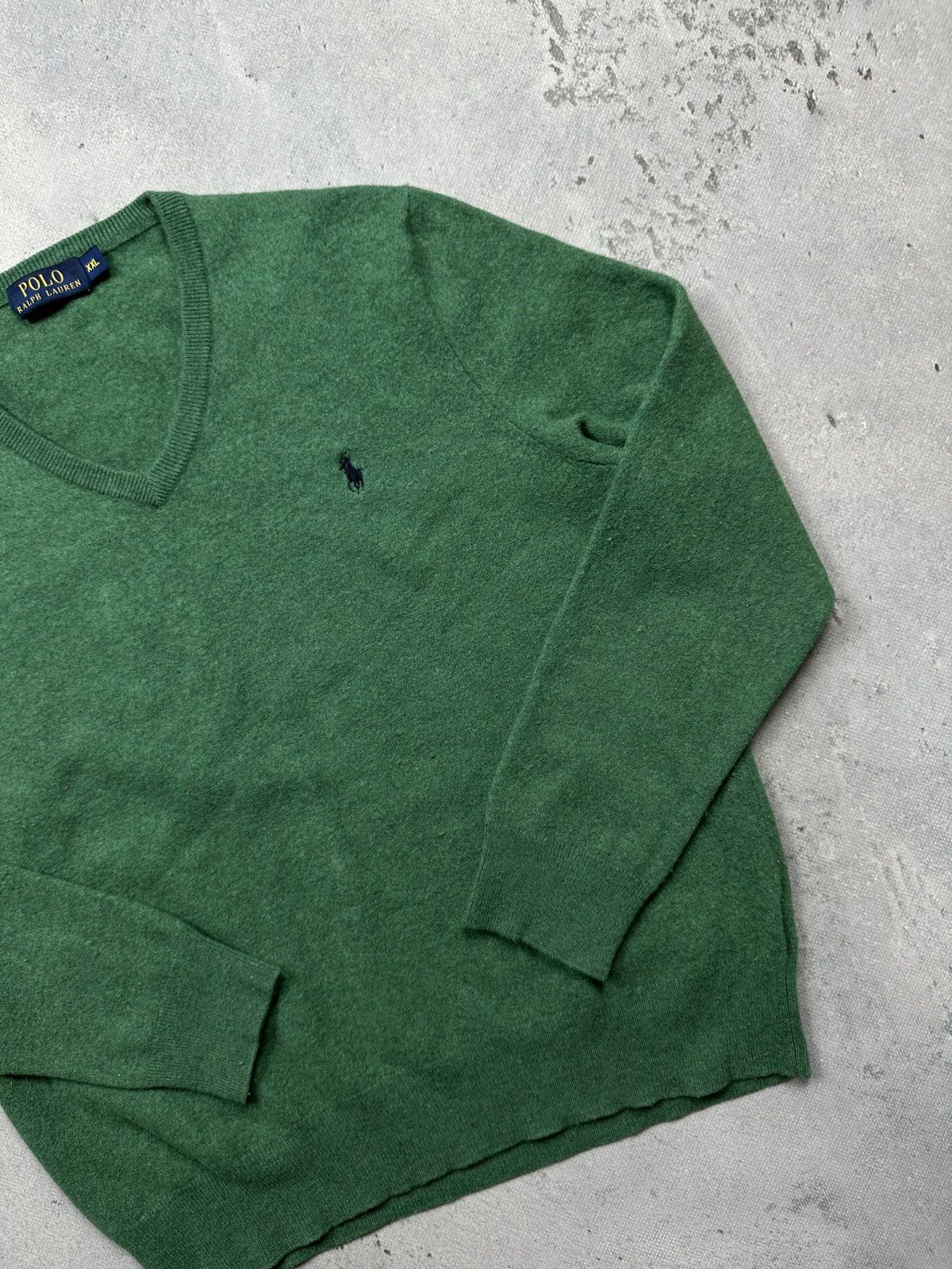 Polo Ralph Lauren Vintage Polo Ralph Lauren Merino Wool Green Sweater V-Neck Size US S / EU 44-46 / 1 - 5 Thumbnail