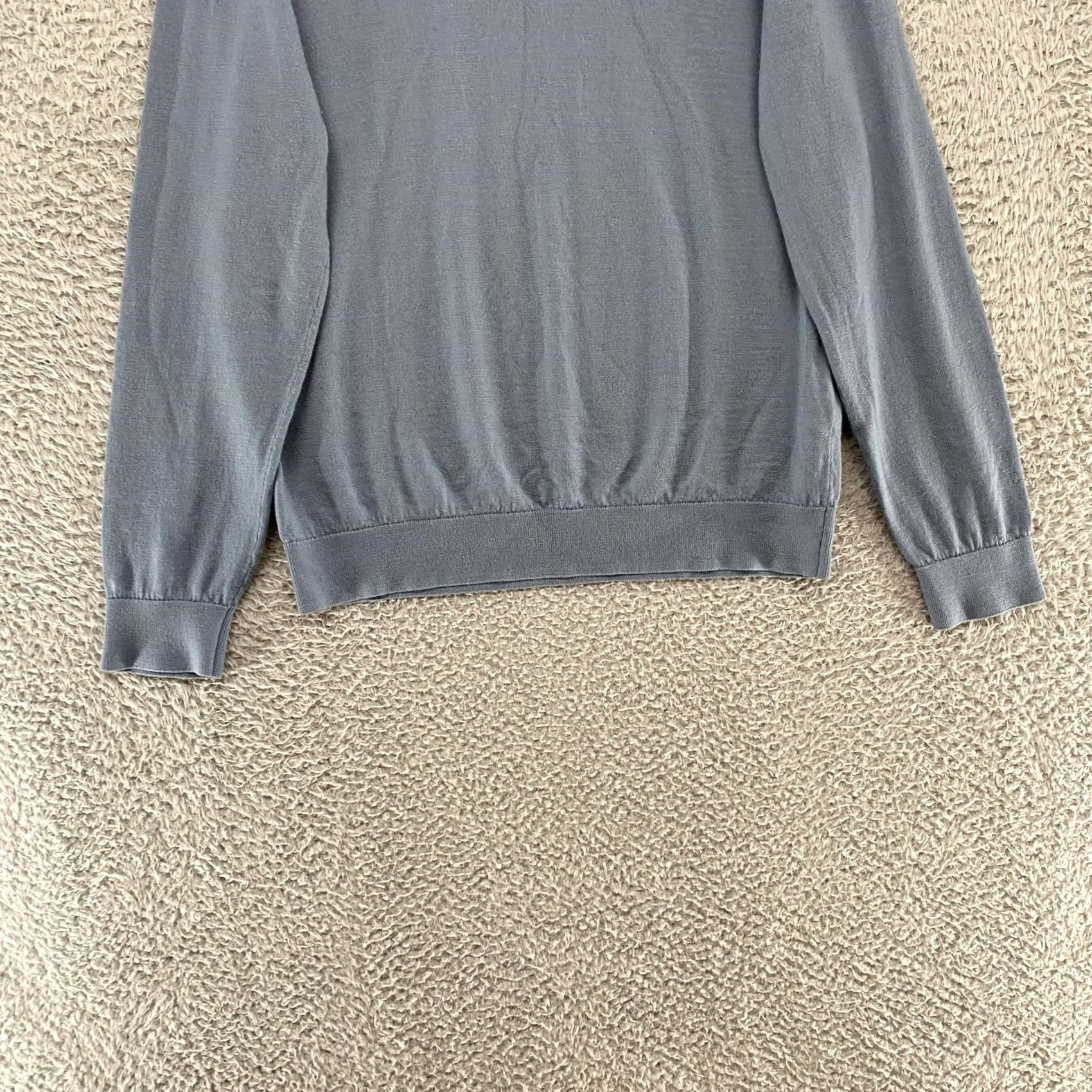 Reiss Reiss Wessex Sweater Mens L Blue 100% Merino Wool Crewneck Lightweight Knit Solid Size US L / EU 52-54 / 3 - 3 Thumbnail