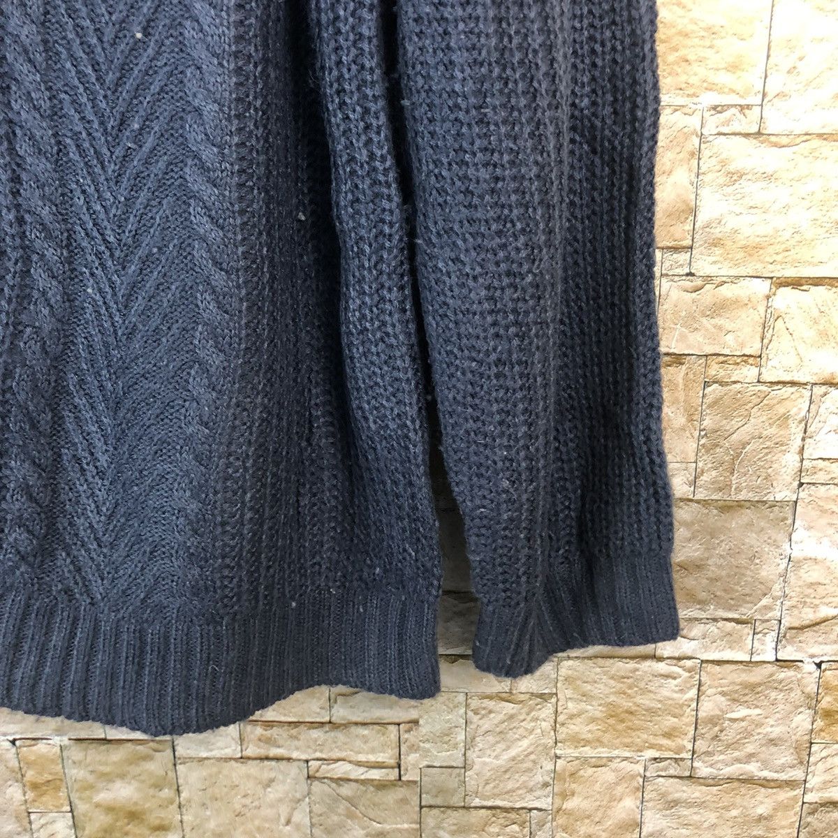 Japanese Brand More Planta Dark Blue Patterned Cardigans #A751 Size L / US 10 / IT 46 - 8 Thumbnail