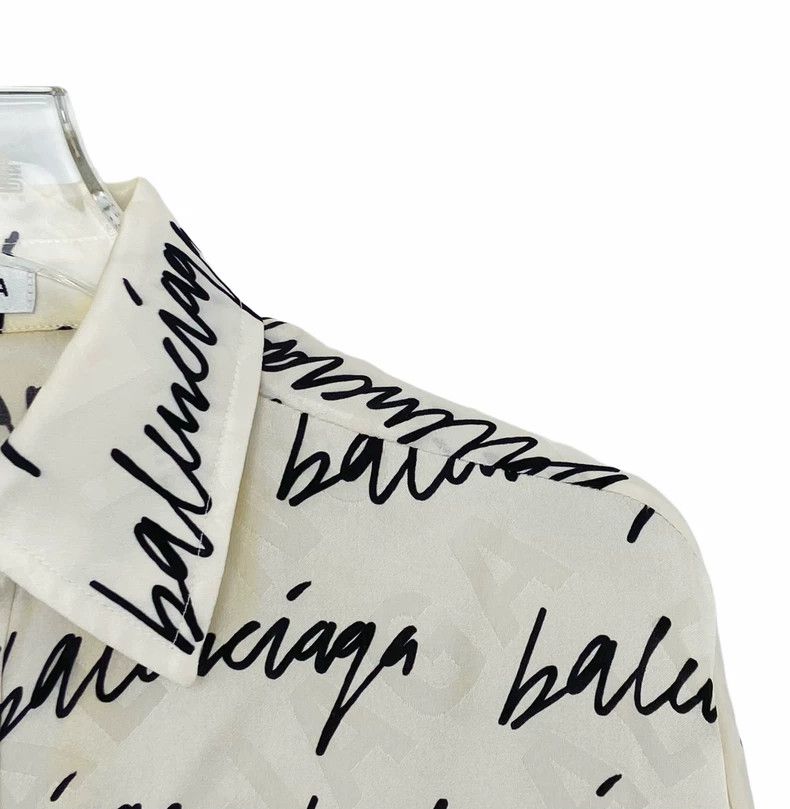 Balenciaga Balenciaga Printed logo breasted sun-proof long-sleeved sh Size US XS / EU 42 / 0 - 3 Thumbnail