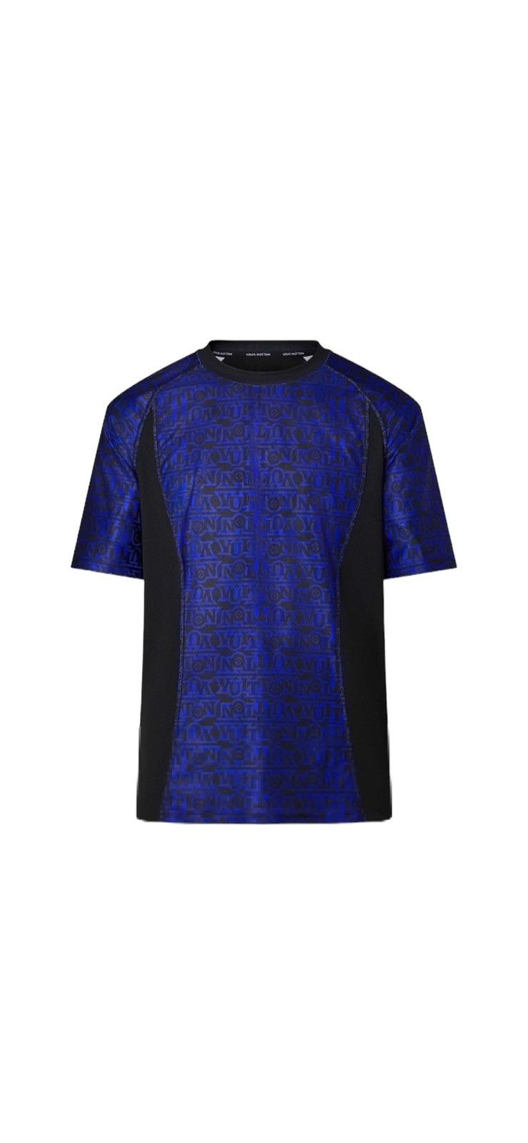 image of Louis Vuitton Allover Vuitton Snow Technical Tshirt in Blue, Men's (Size Small)