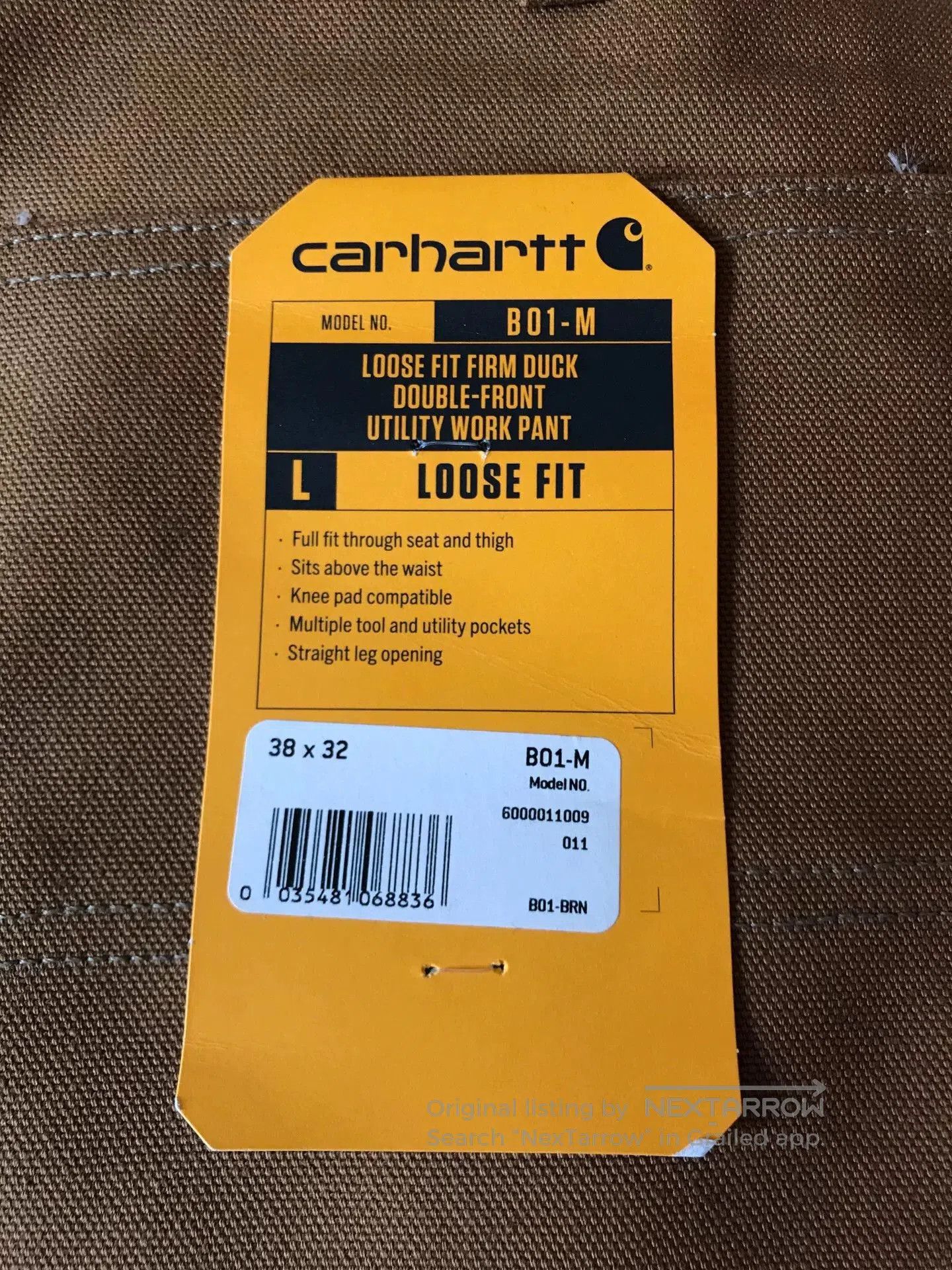 Carhartt Carhartt B01 Brown Canvas Double Knee Pants. Size US 38 / EU 54 - 8 Thumbnail