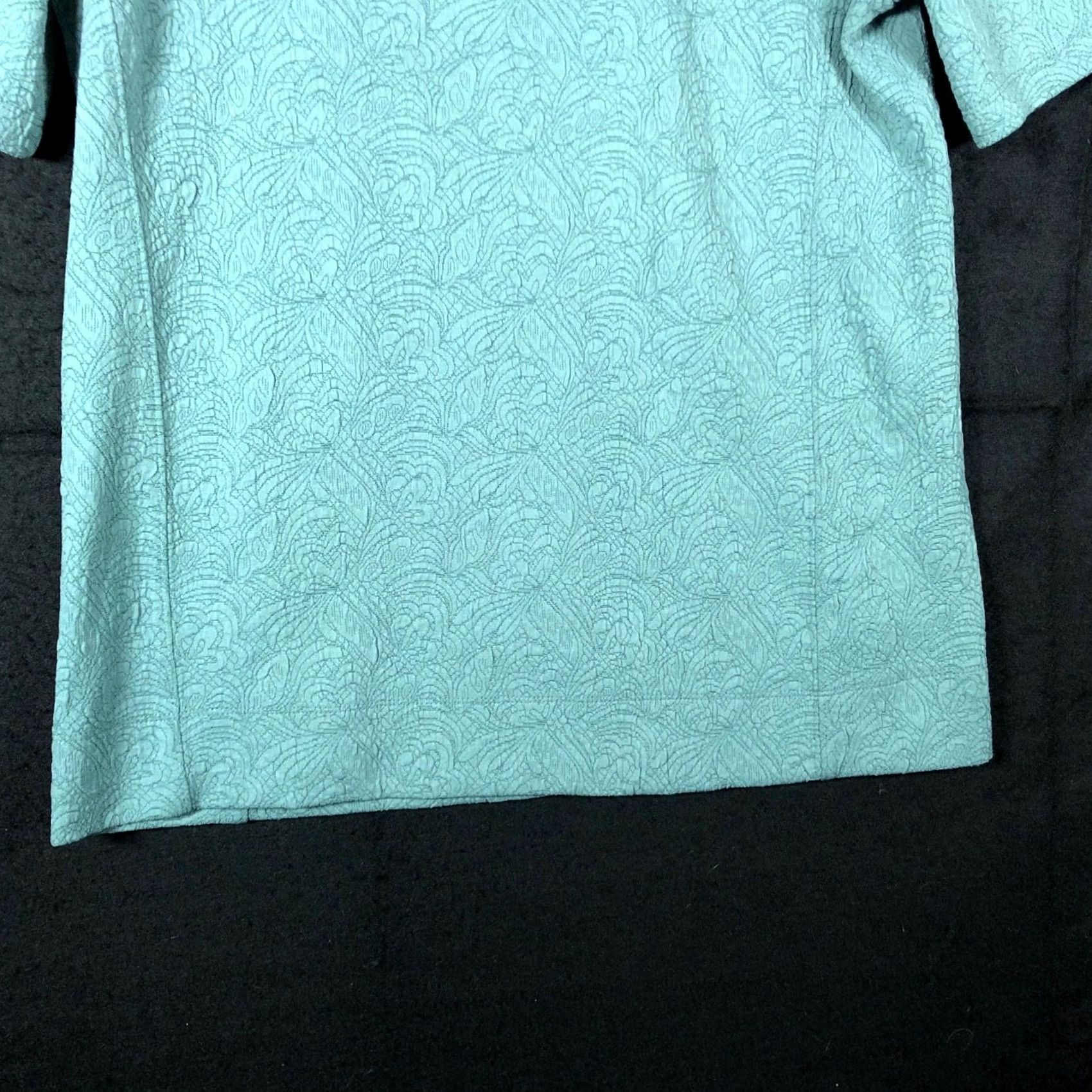 Loft LOFT Womens Blouse Short Sleeve Green Blue Textured Crew Neck M Size M / US 6-8 / IT 42-44 - 3 Thumbnail